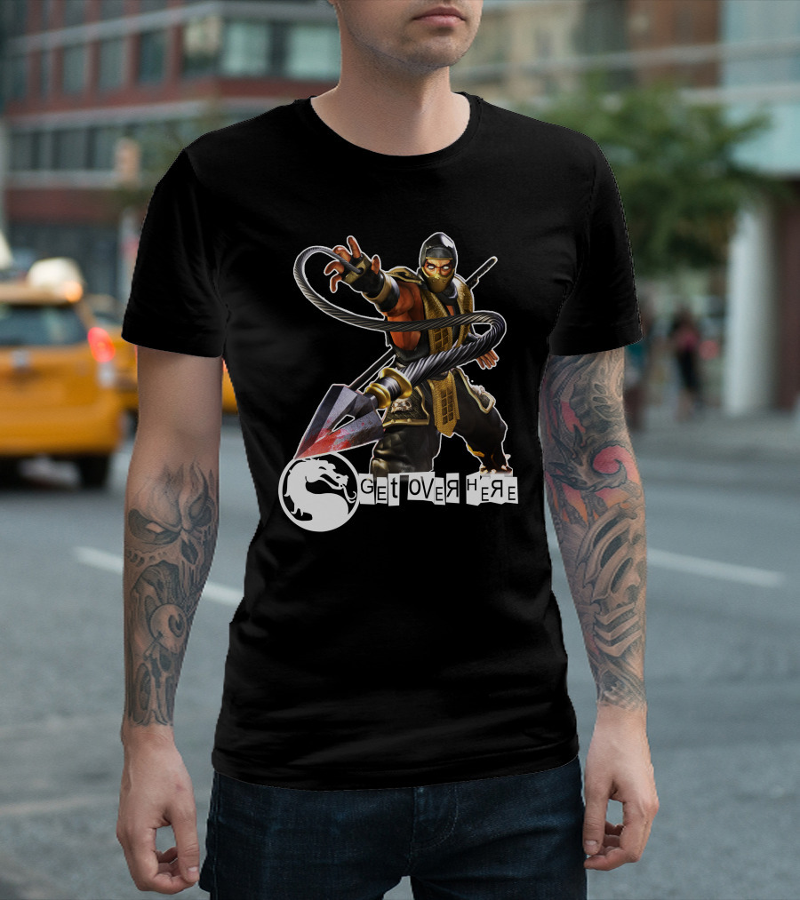 Scorpion Mortal Kombat Get Over Here Iconic Pose T-Shirt