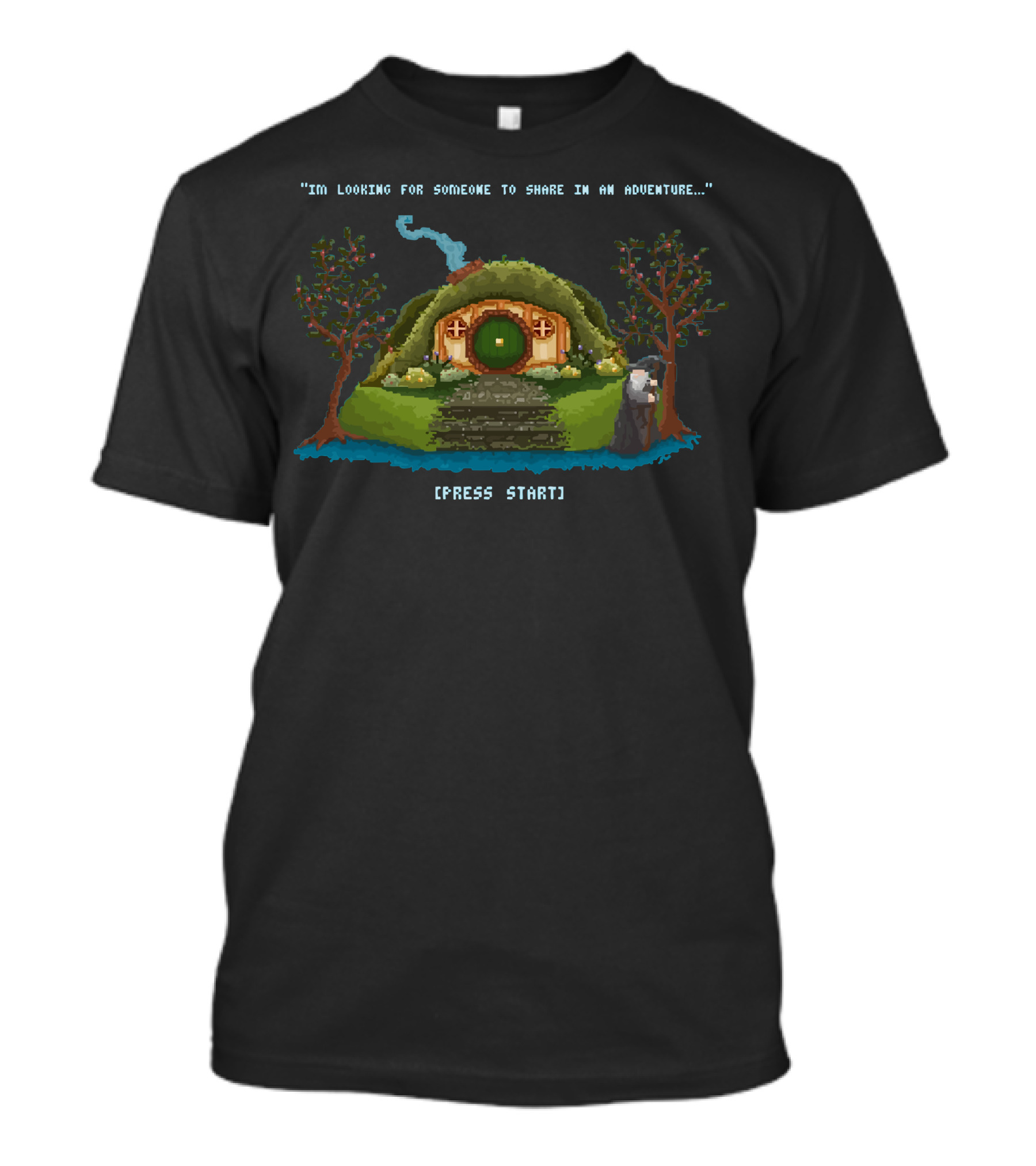 I'm Looking For Someone To Share In An Adventure Press Start Inspired By Hobbit Pixel T-Shirt