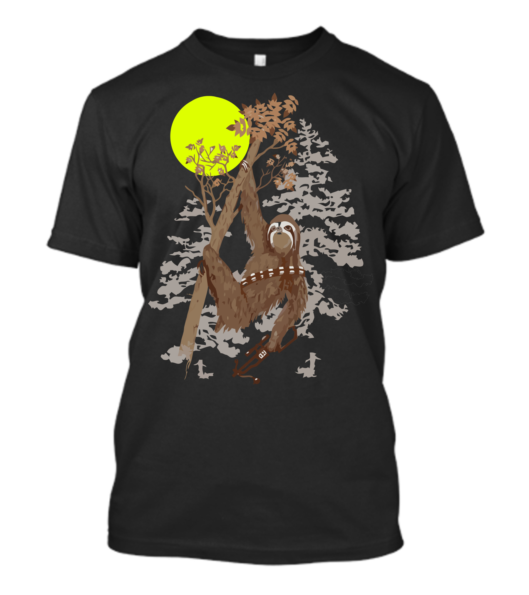 Sloth Wars Cosmic Adventure In The Forest Moonlight T-Shirt