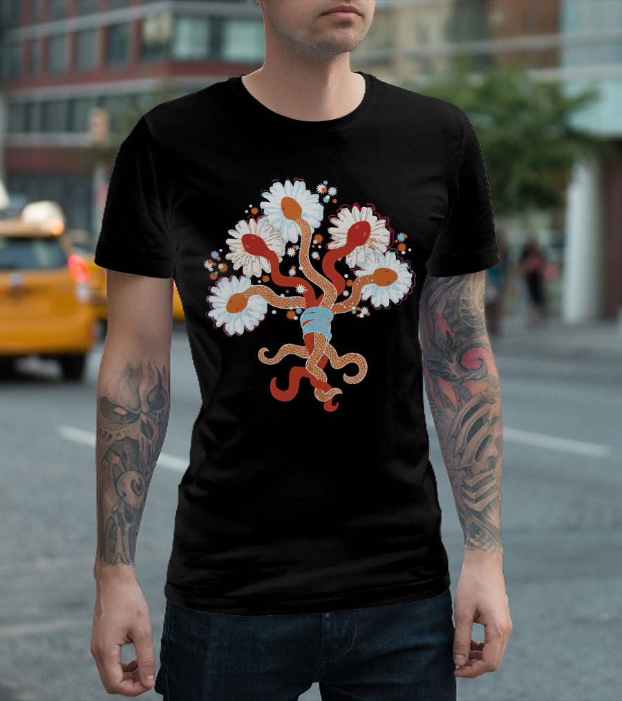 Snake Bouquet Daisy Serpents T-Shirt