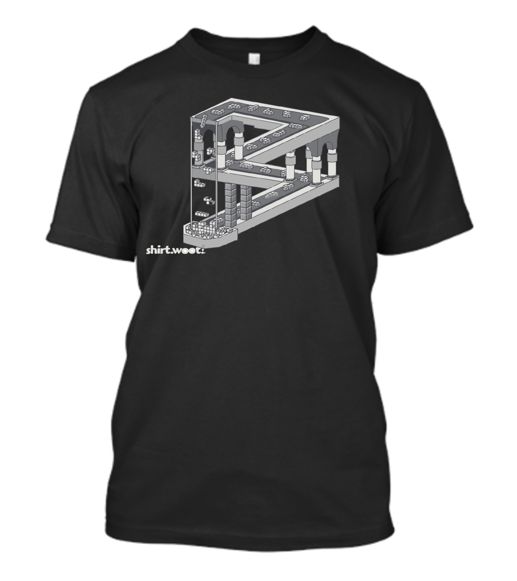 Shirt.Woot Escher Style Impossible Structure Falling Blocks Game T-Shirt