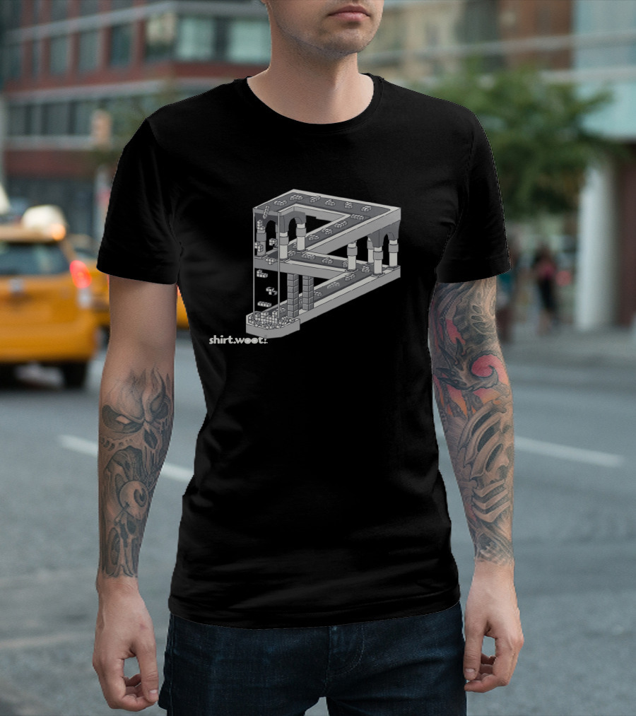 Shirt.Woot Escher Style Impossible Structure Falling Blocks Game T-Shirt