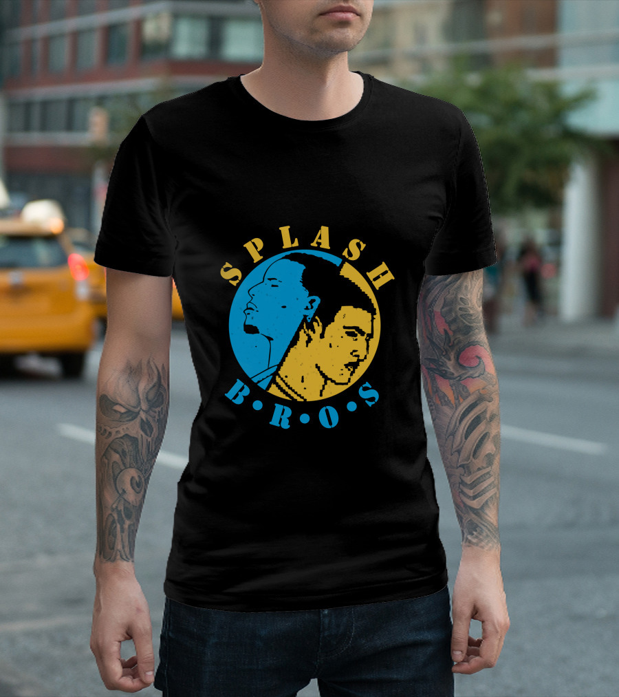 SPLASH BROS Blue and Yellow Circle Duo T-Shirt