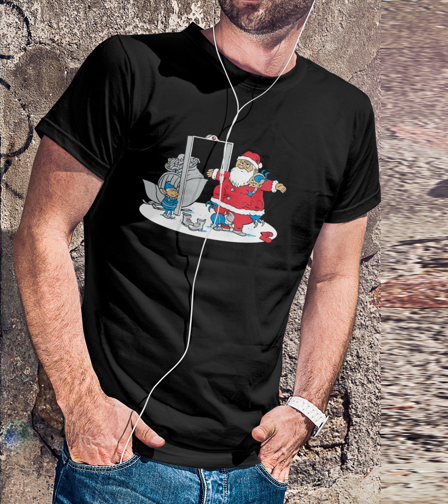 Tsanta Claus Security Checkpoint Elves And Metal Detector T-Shirt