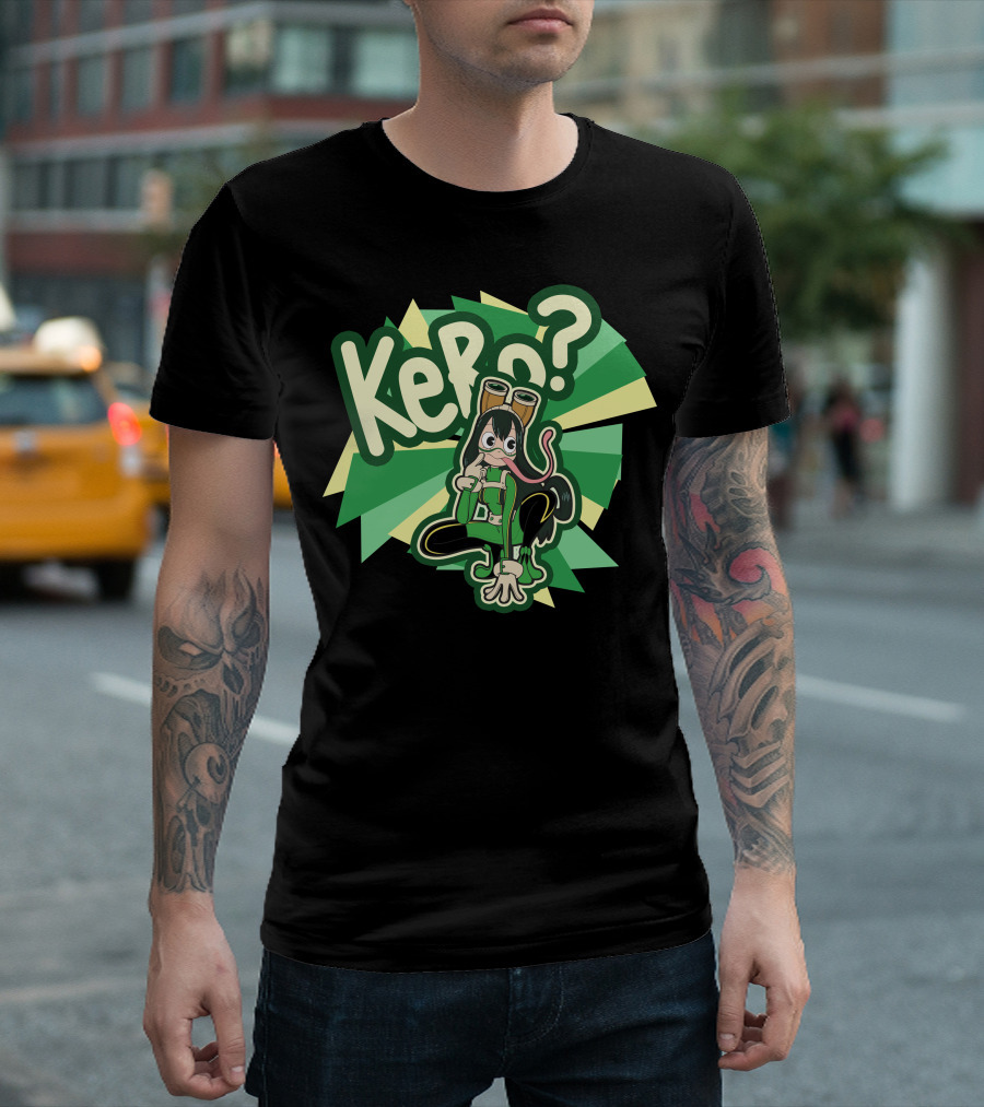 Kero Frog Character with Spiky Background T-Shirt