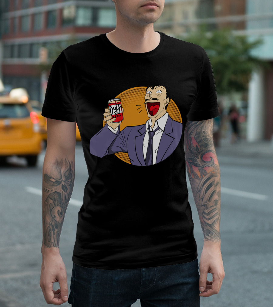 Kogoro Enjoys Duff Beer in Springfield T-Shirt