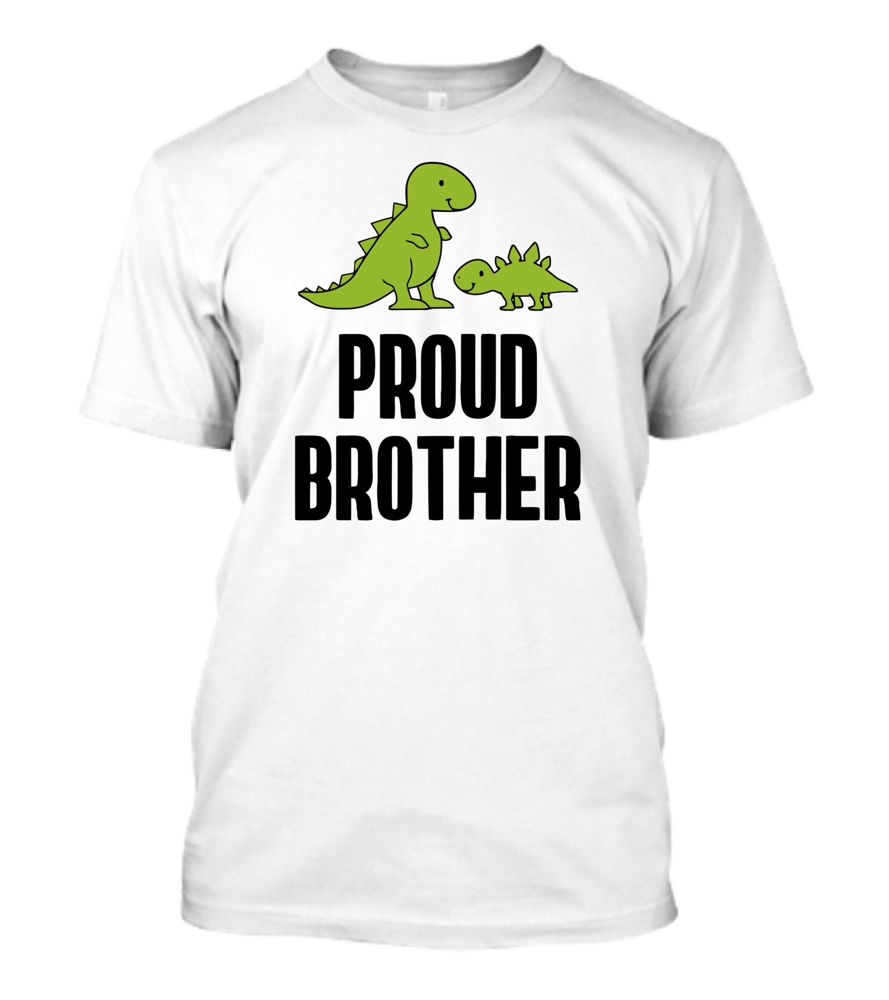Proud Brother Dinosaurs Green Cartoon Duo T-Shirt