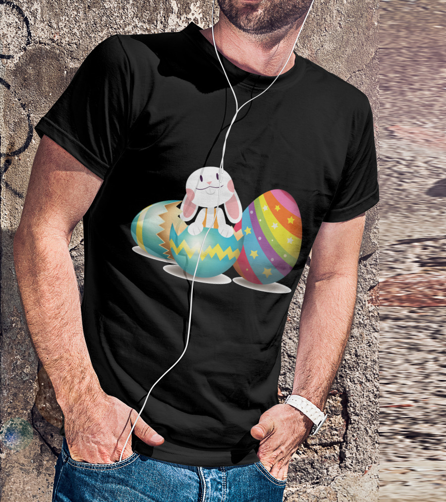 Rabbit Hidden In Colorful Easter Egg T-Shirt