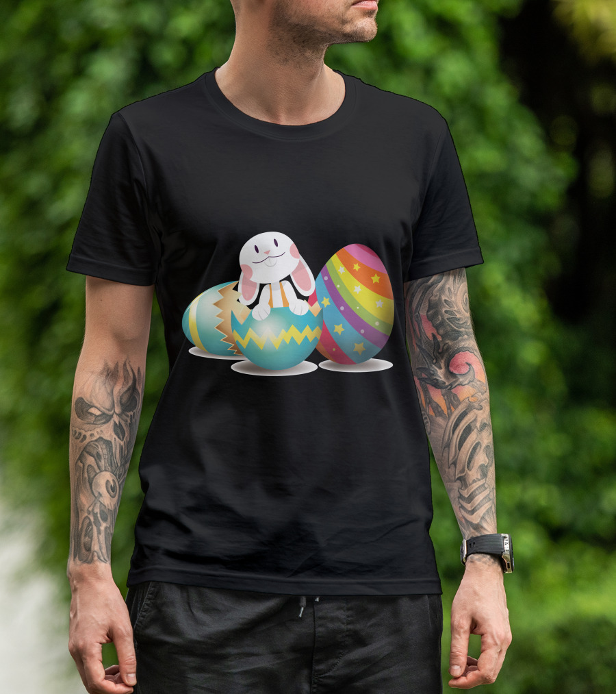 Rabbit Hidden In Colorful Easter Egg T-Shirt