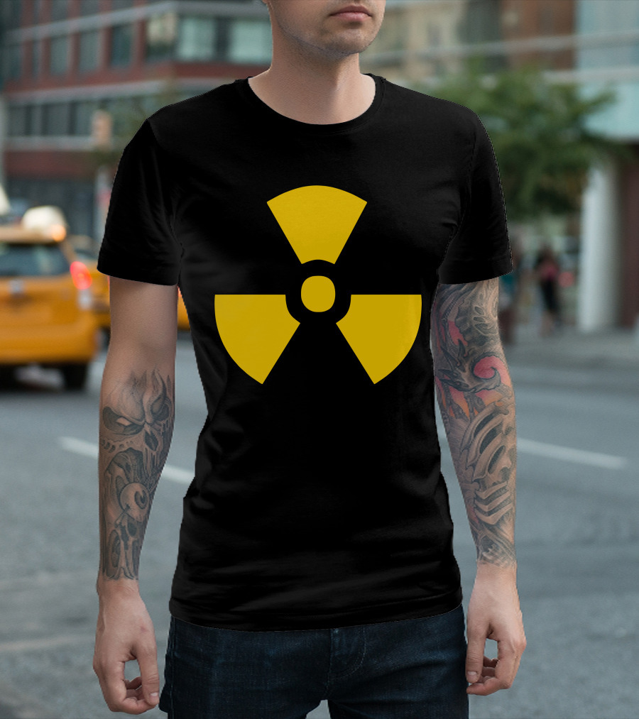 Radioactive Hazard Symbol Yellow Black Nuclear Warning T-Shirt