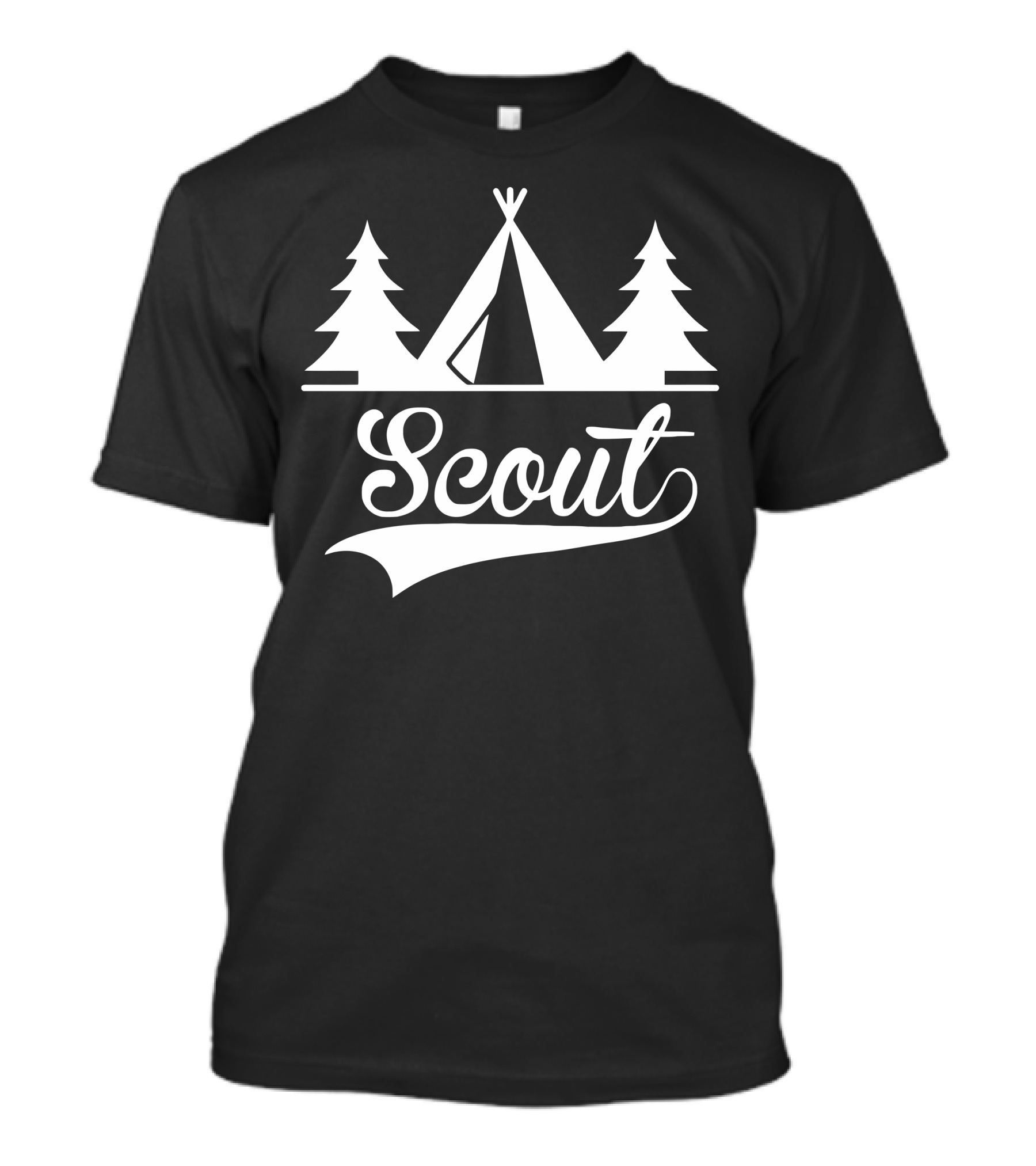 Scout Camping Tent And Pine Trees T-Shirt