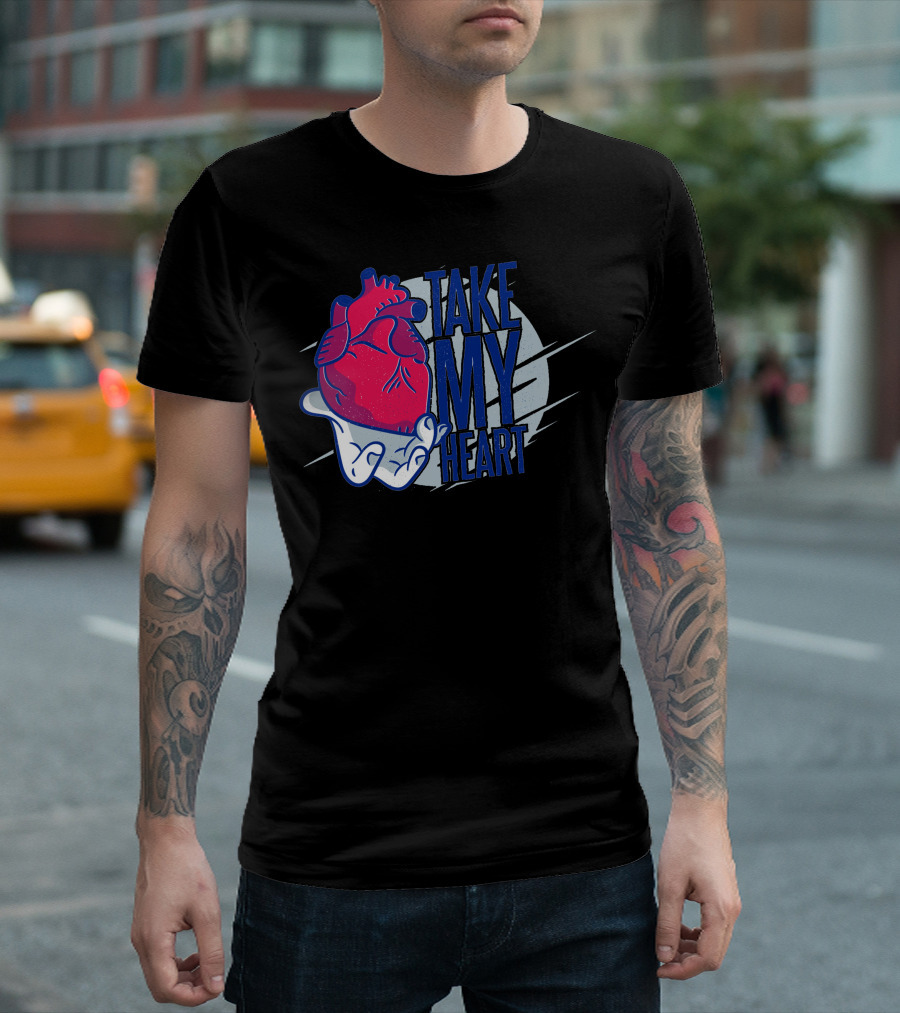 Take My Heart Anatomical Illustration In Hand T-Shirt