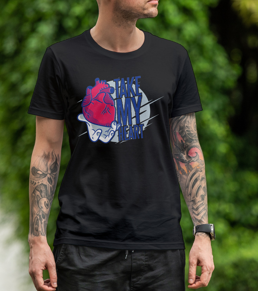 Take My Heart Anatomical Illustration In Hand T-Shirt
