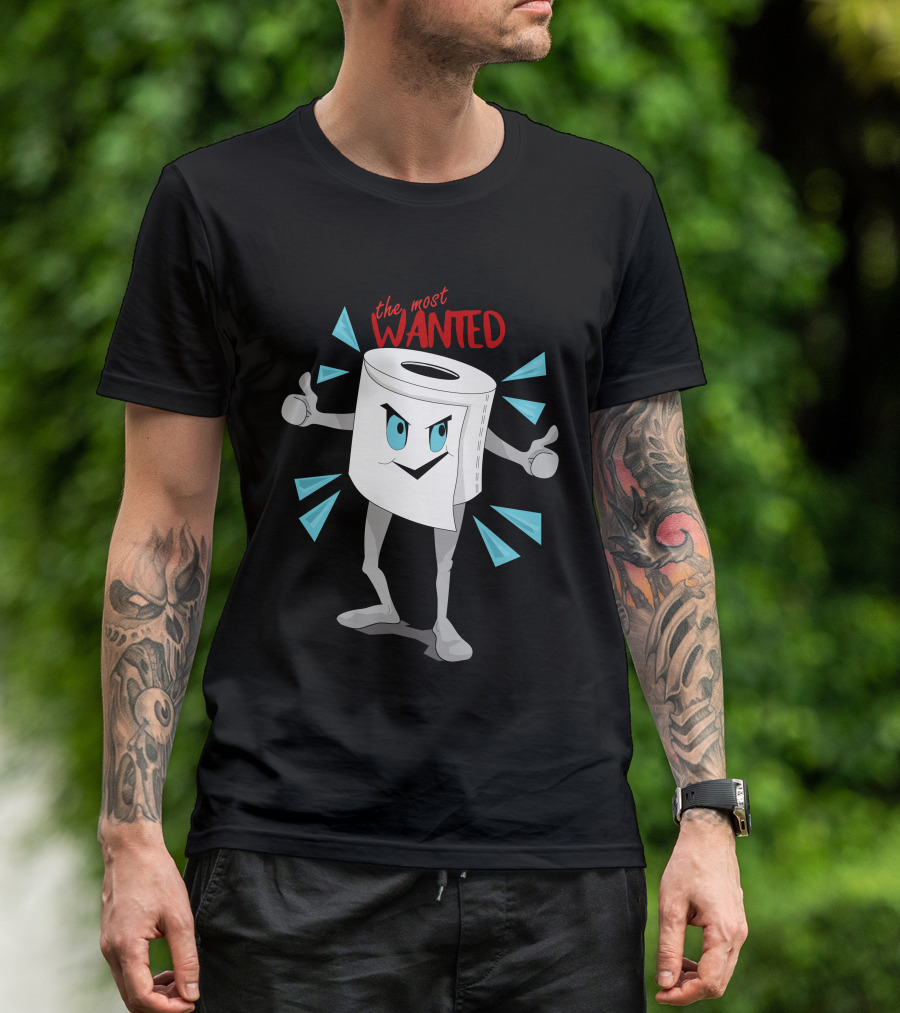The Most Wanted Toilet Paper Cartoon T-Shirt