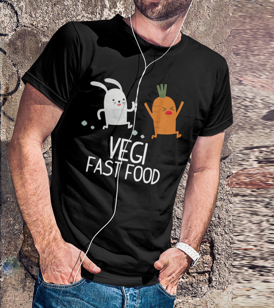 Vegi Fast Food Rabbit And Carrot Chase T-Shirt