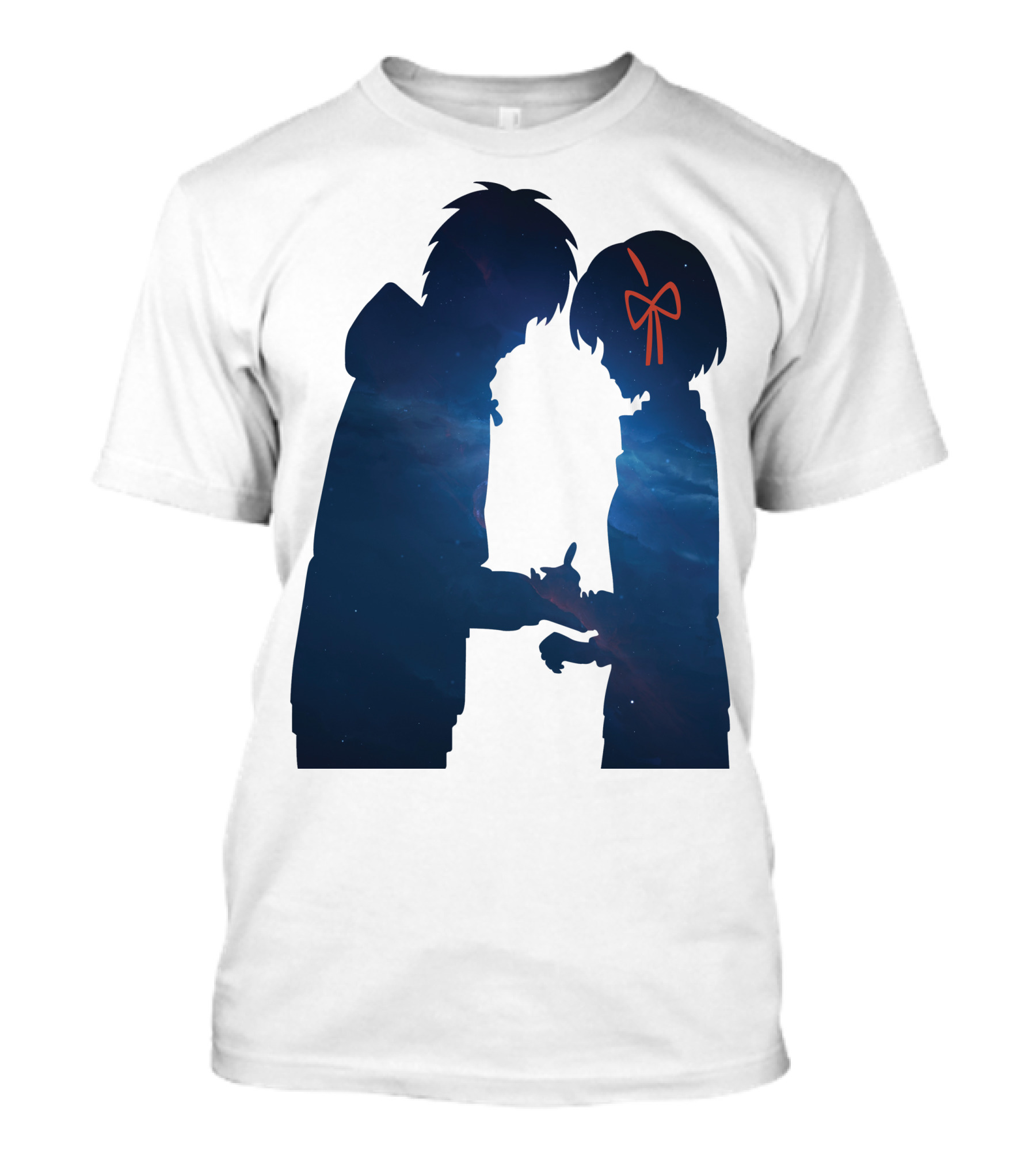 Kimi No Nawa Your Name Silhouette Night Sky With Red T-Shirt
