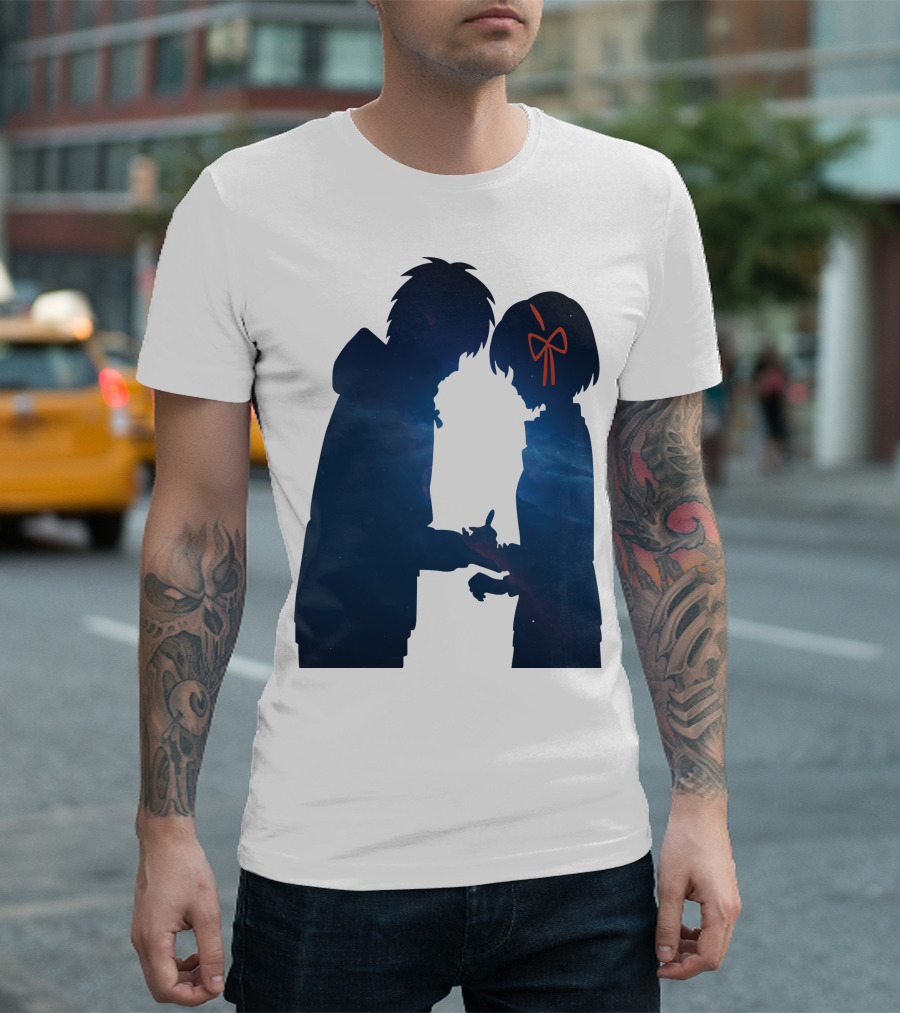 Kimi No Nawa Your Name Silhouette Night Sky With Red T-Shirt
