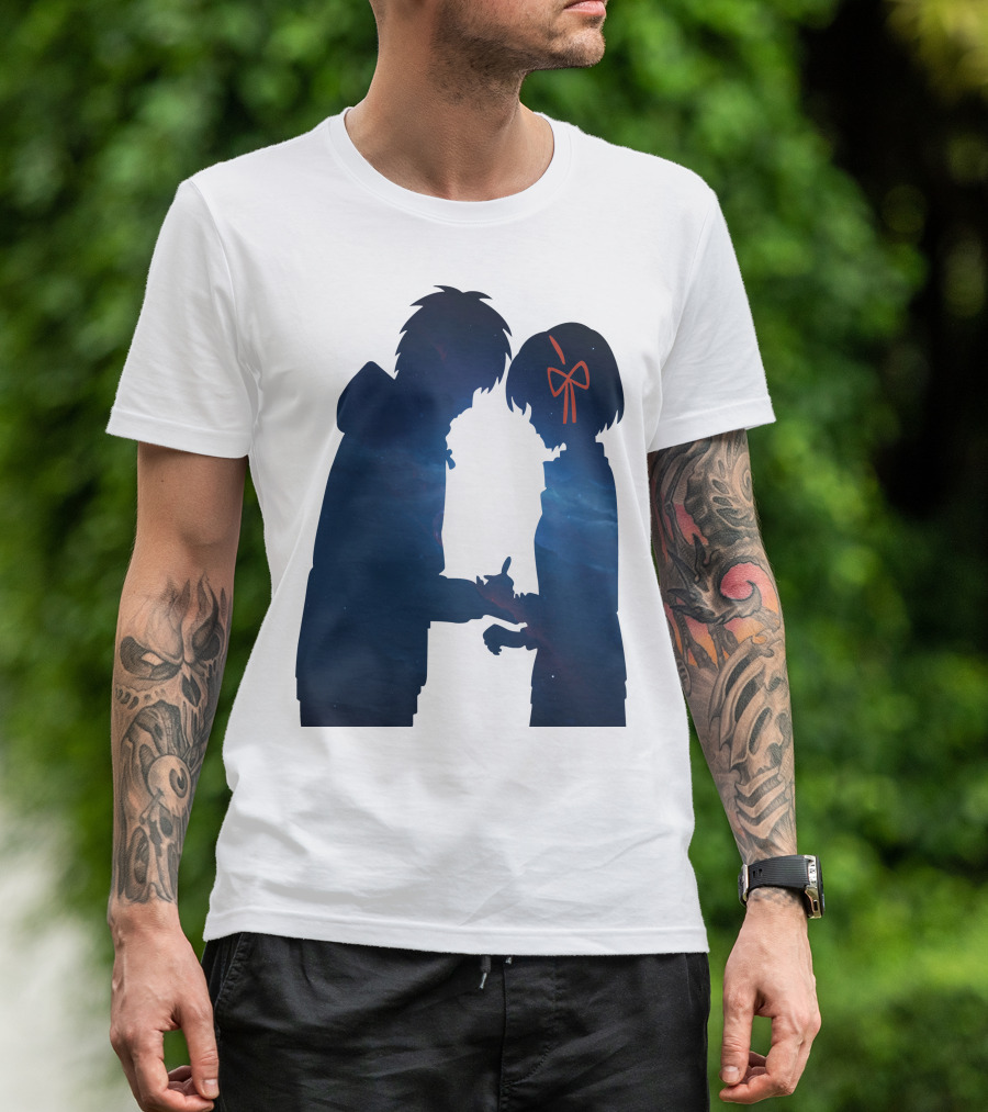 Kimi No Nawa Your Name Silhouette Night Sky With Red T-Shirt