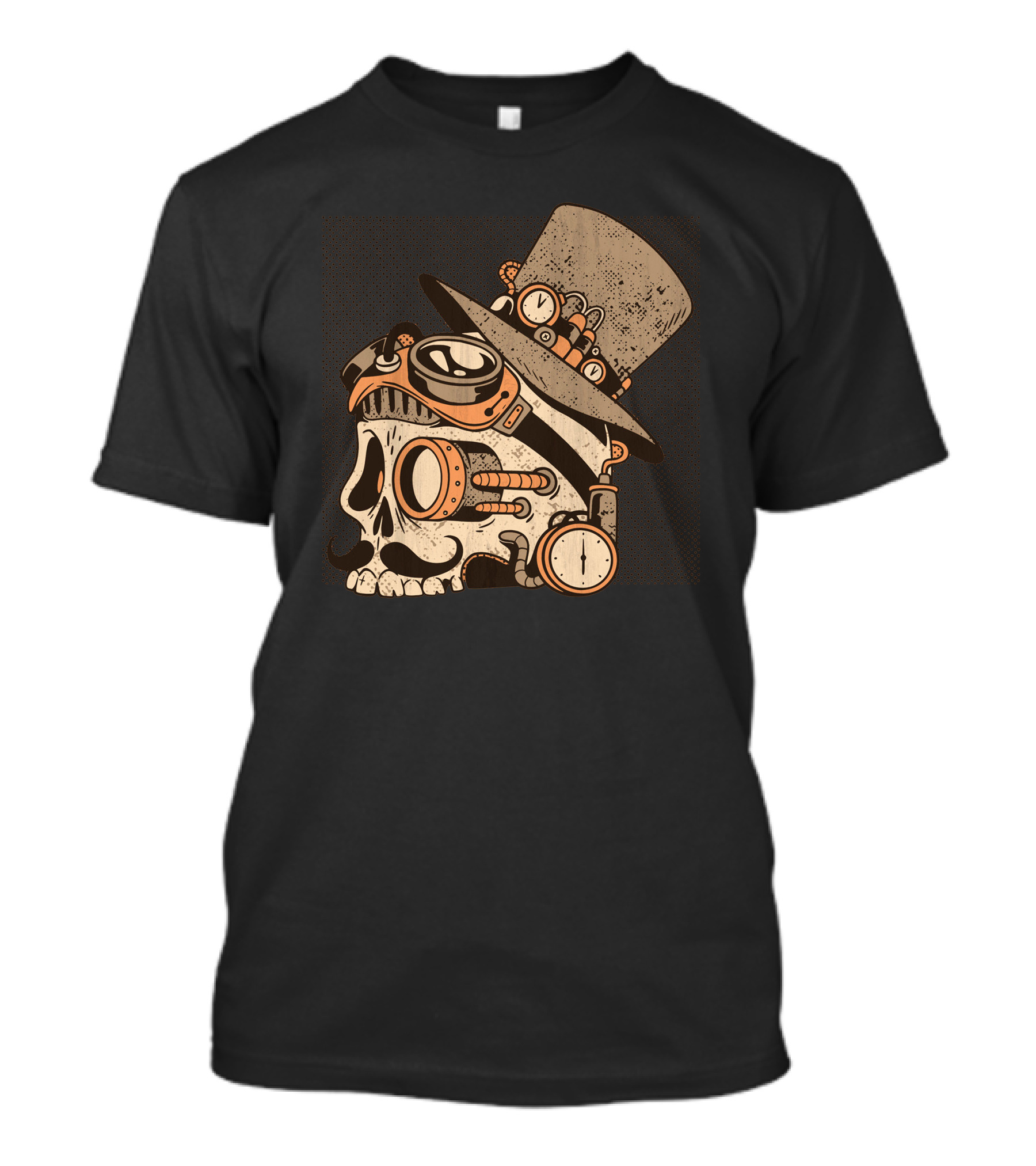 Skull Steampunk Top Hat Goggles Clockwork T-Shirt