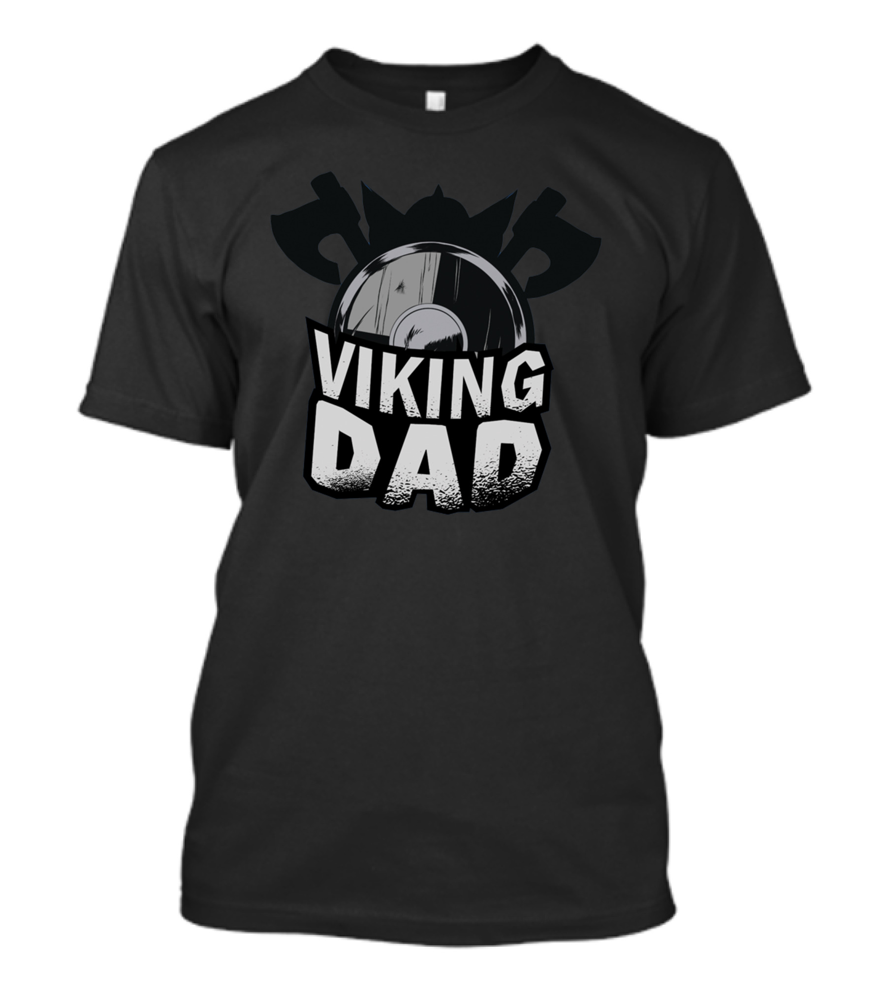 Viking Dad Shield And Axes Warrior Motif T-Shirt