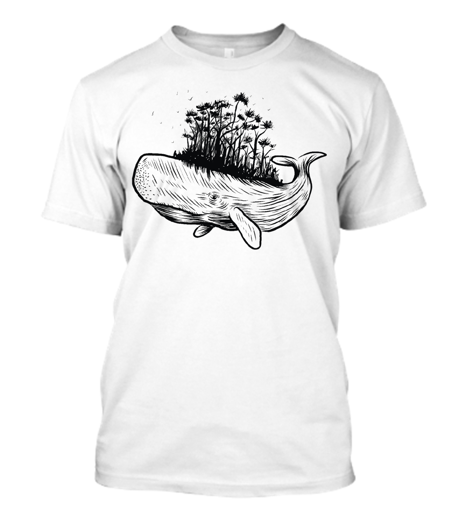 Whale Forest With Trees On Whale Back Ocean Nature T-Shirt