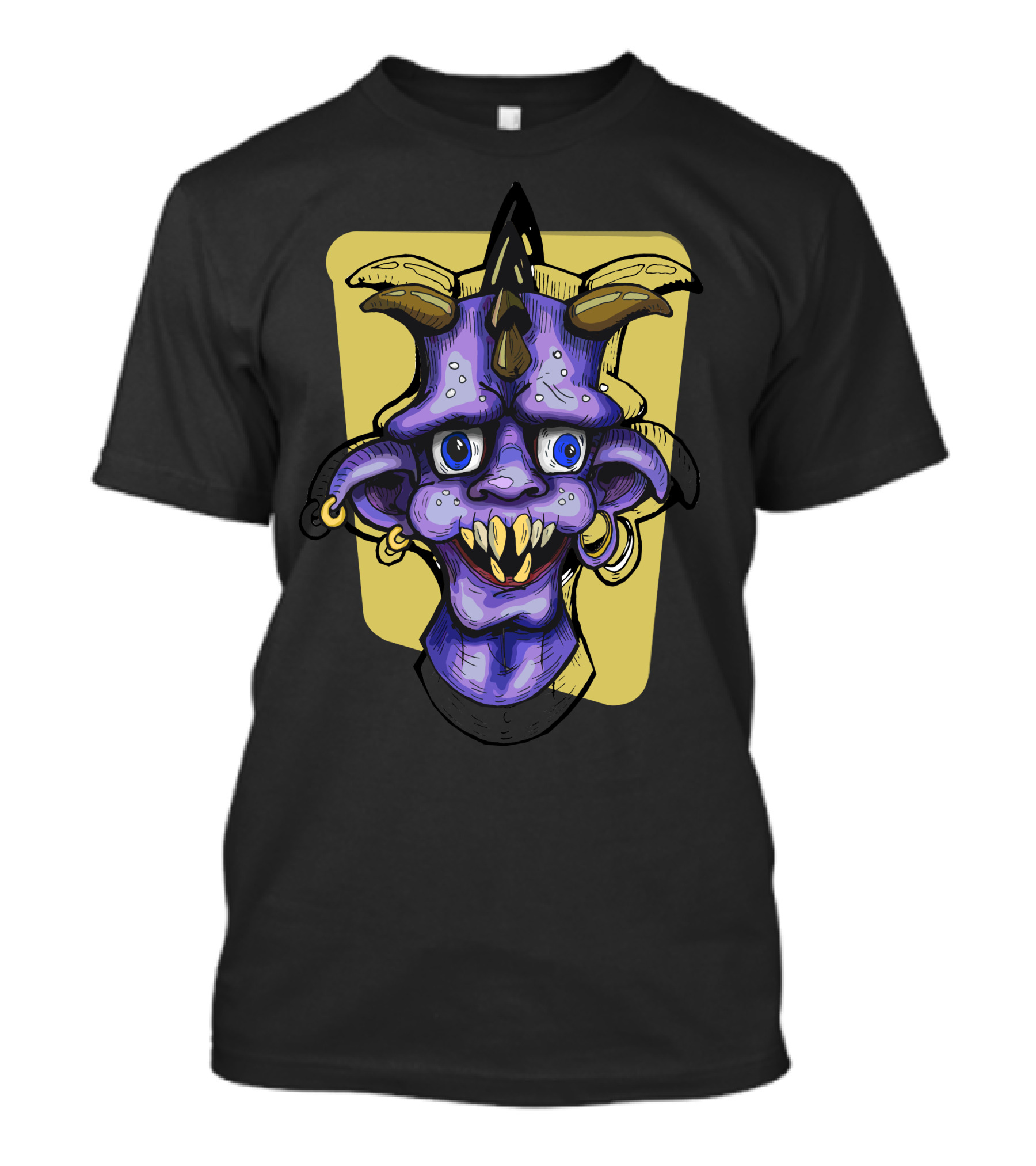 Zombiex One Purple Demon Creature With Horns And Piercings T-Shirt