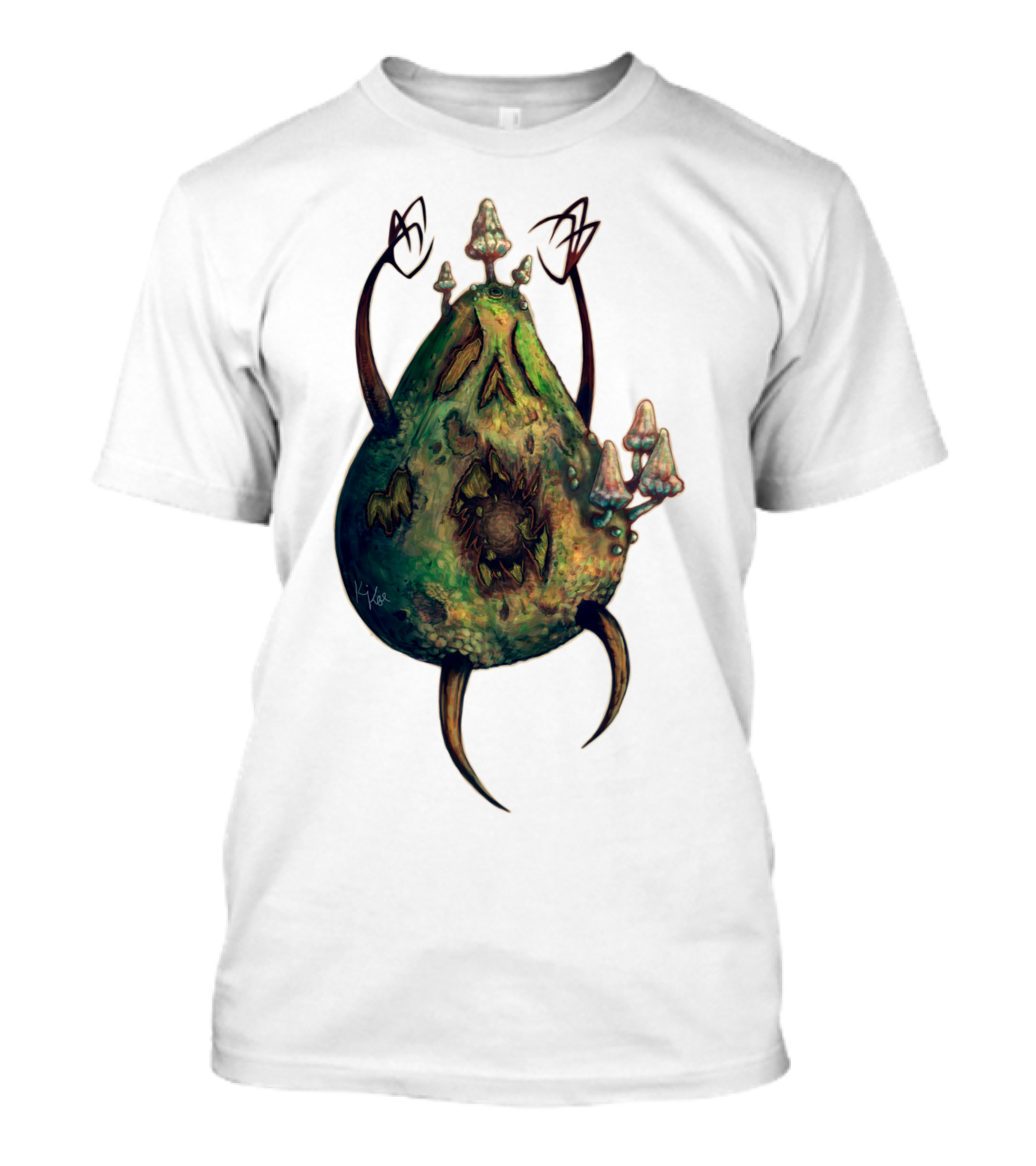 A Is For Avocadavero Zombie Avocado Forest Fungi Monster T-Shirt