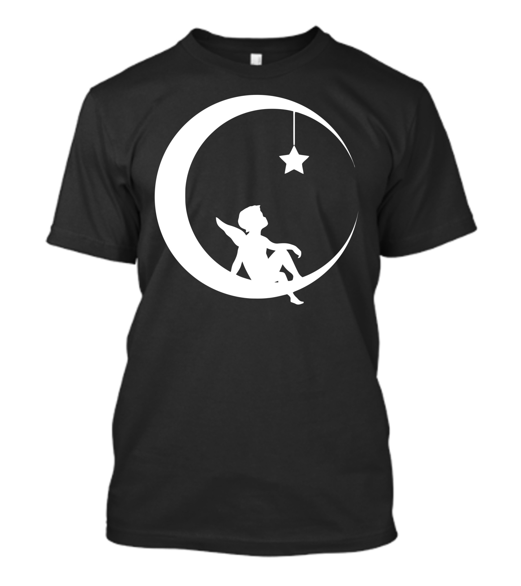 Angel On A Crescent Moon With Hanging Star T-Shirt