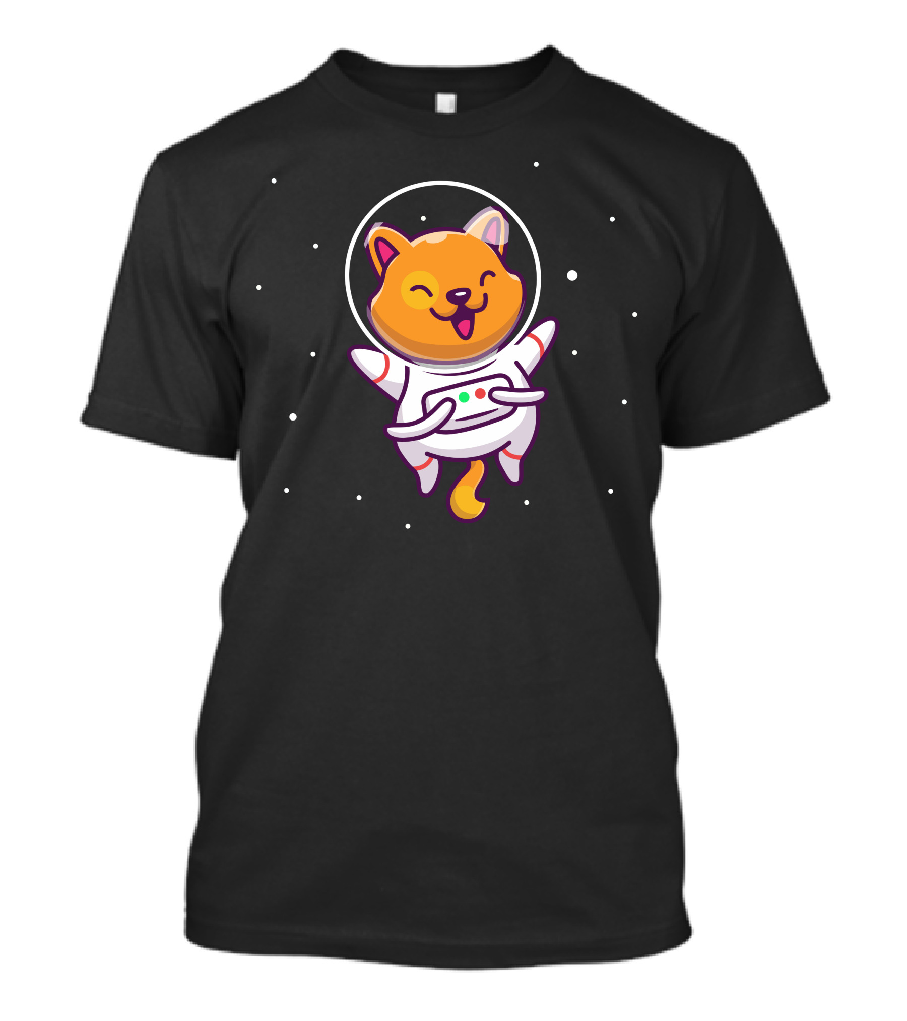 Astronaut Cat Floating Blissfully In Space With Stars T-Shirt