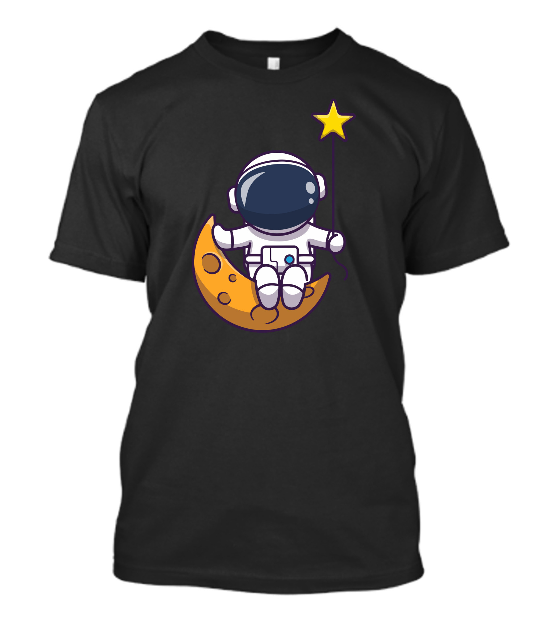 Astronaut Sitting On Moon Holding A Star Balloon T-Shirt