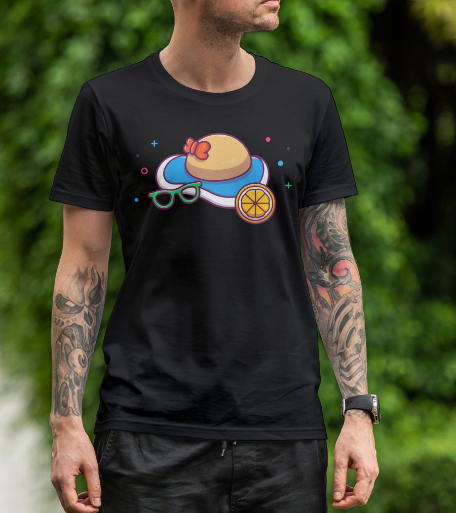 Beach Hat Sunglasses Orange Slice Summer Elements T-Shirt
