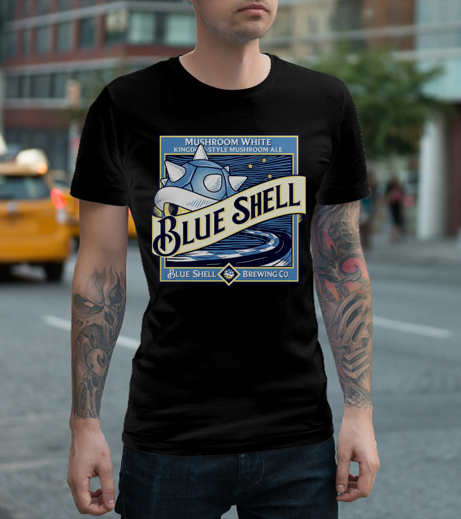 Blue Shell Brewing Co Mushroom White Kingdom Style Mushroom Ale T-Shirt