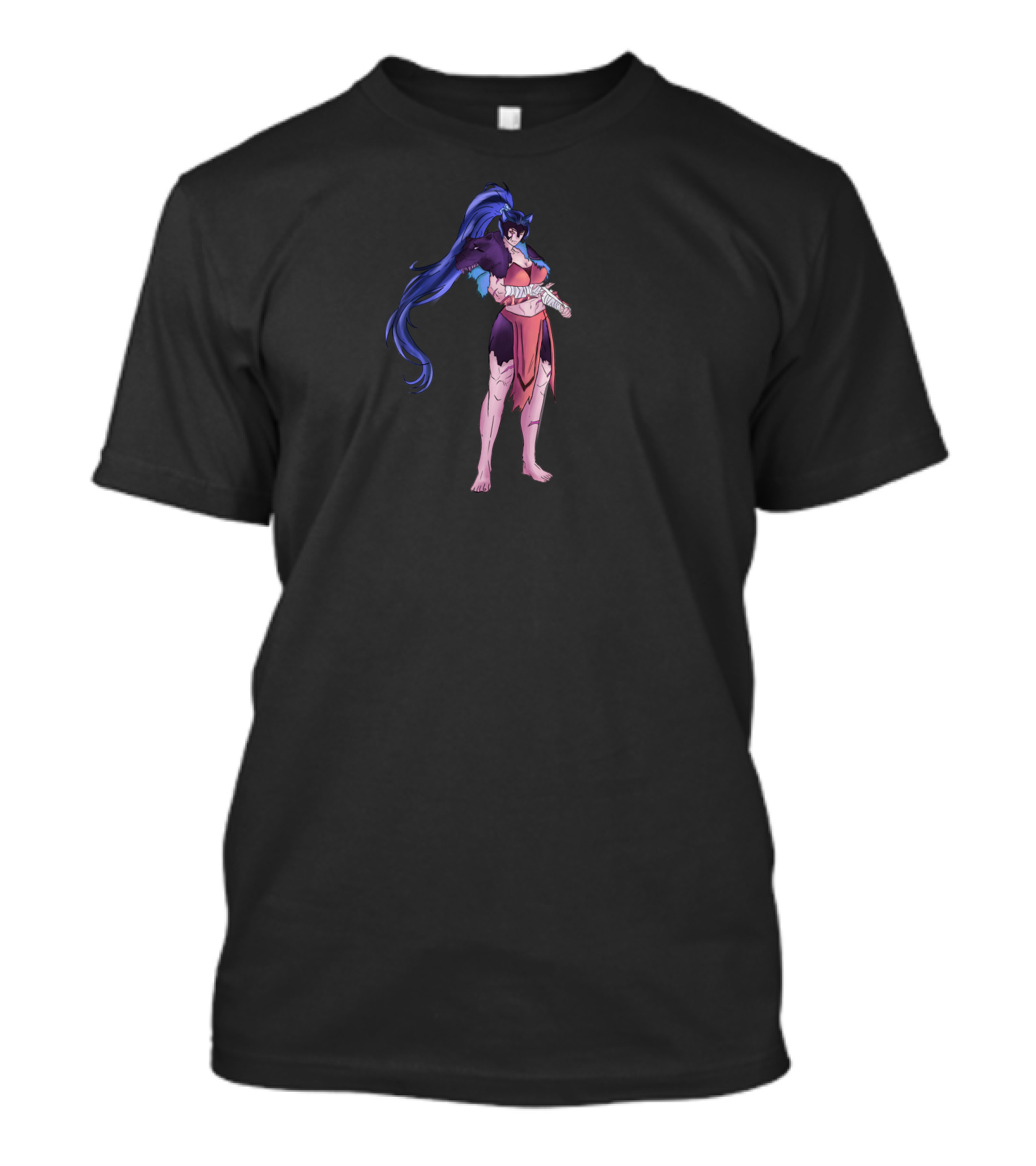 Catgirl Warrior Fierce Feline Fighter T-Shirt