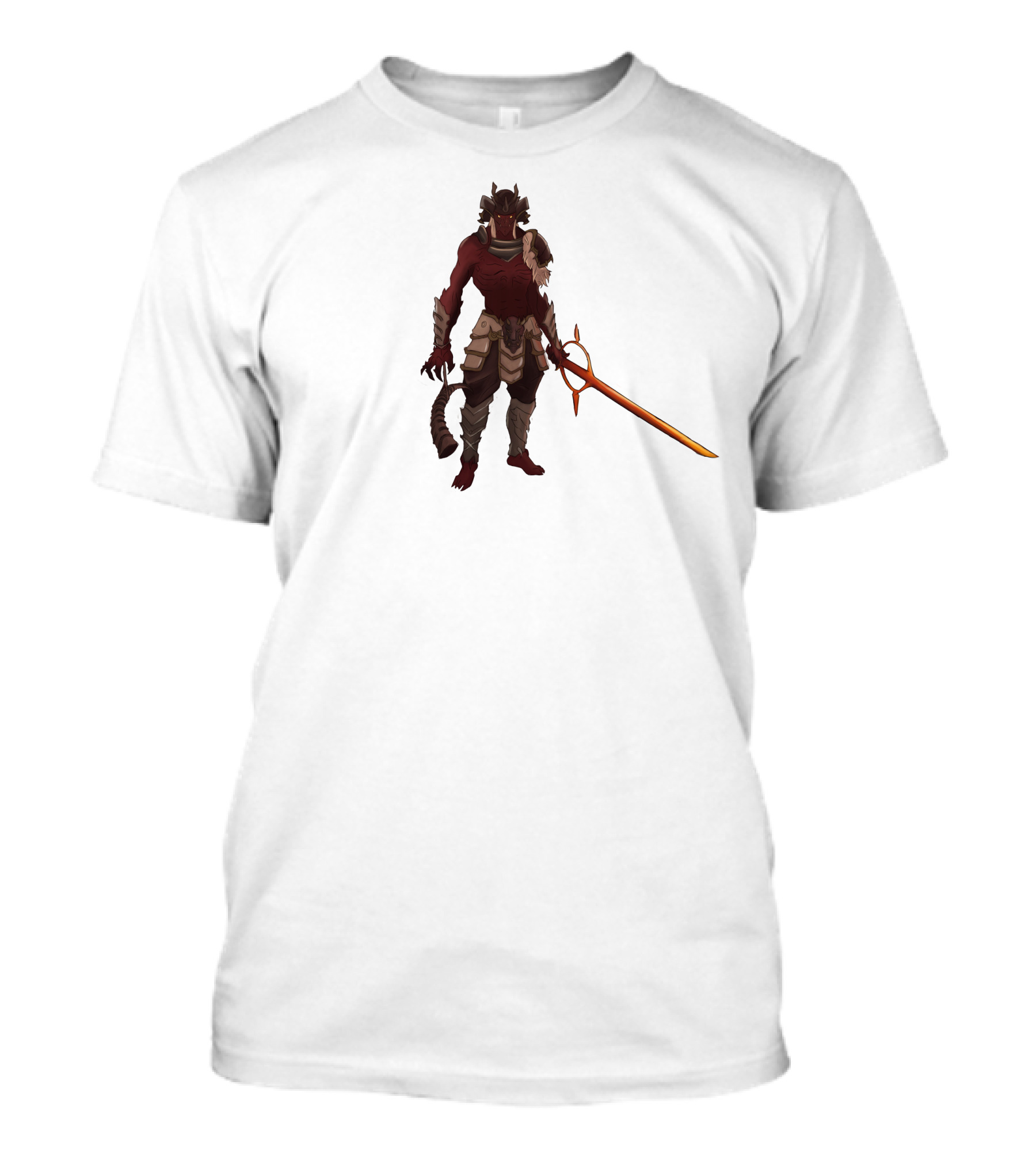 Damon Sammu Warrior With Flaming Sword T-Shirt