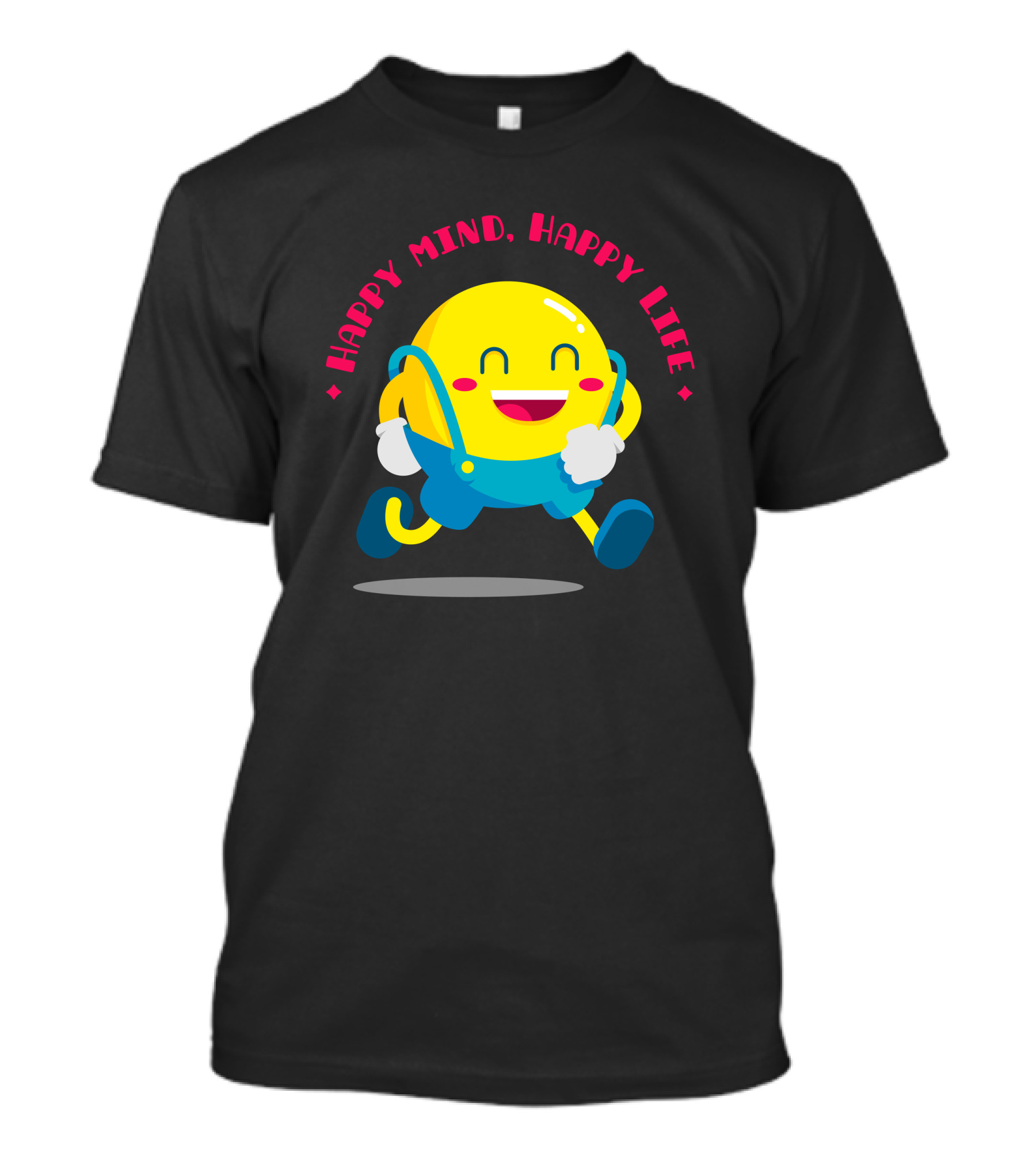 Happy Mind Happy Life Emoji Character T-Shirt