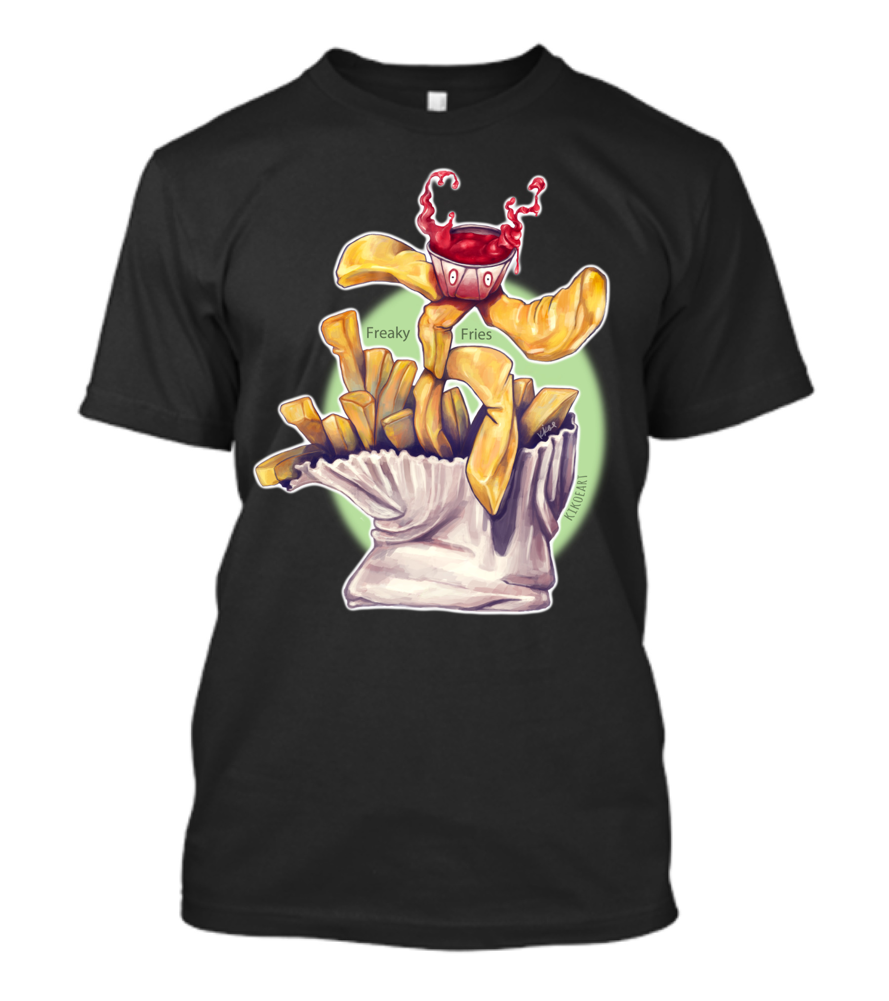 Freaky Fries Surreal Ketchup Monster French Fries T-Shirt
