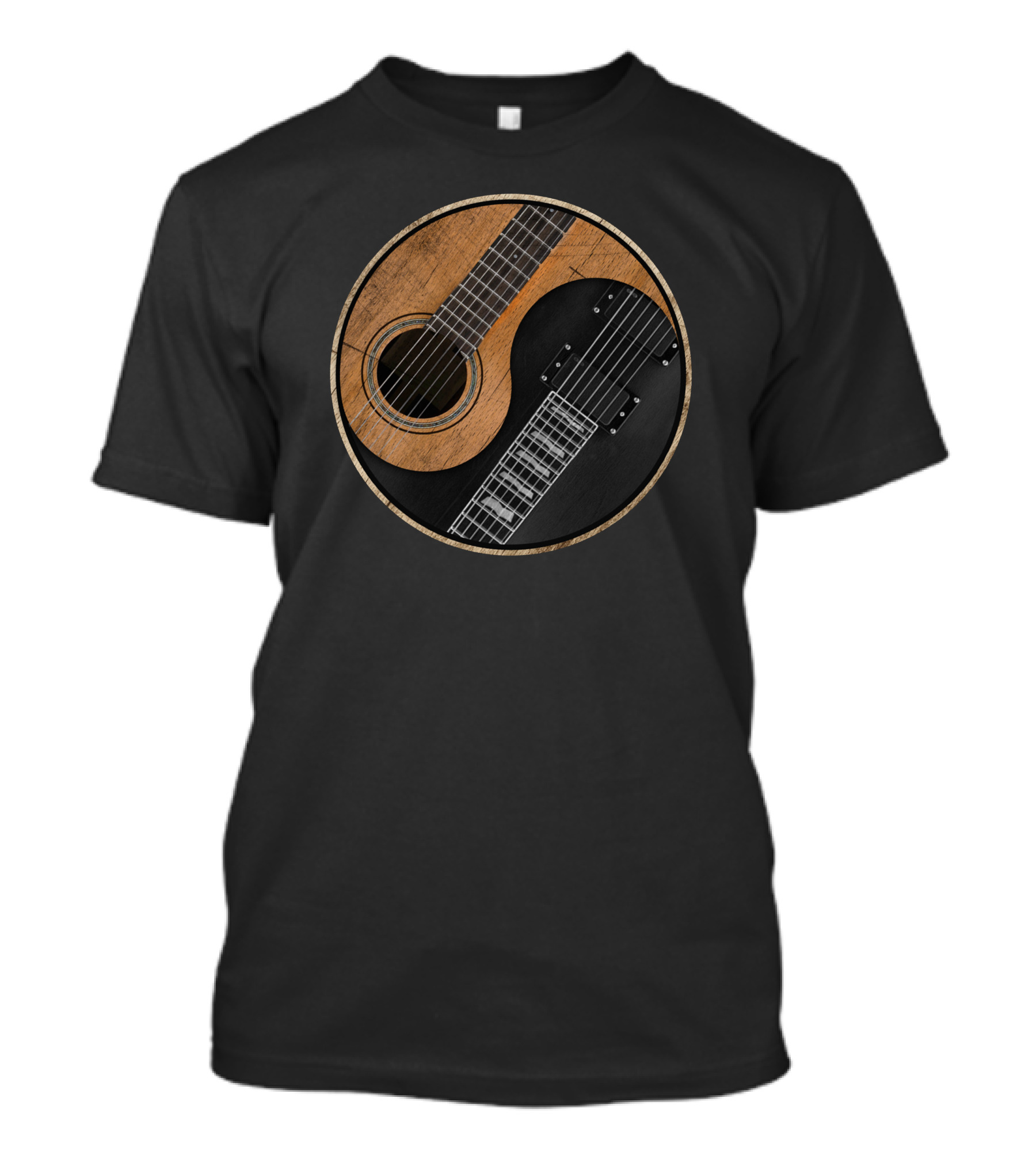 Guitar Yin Yang Acoustic Electric Fusion T-Shirt
