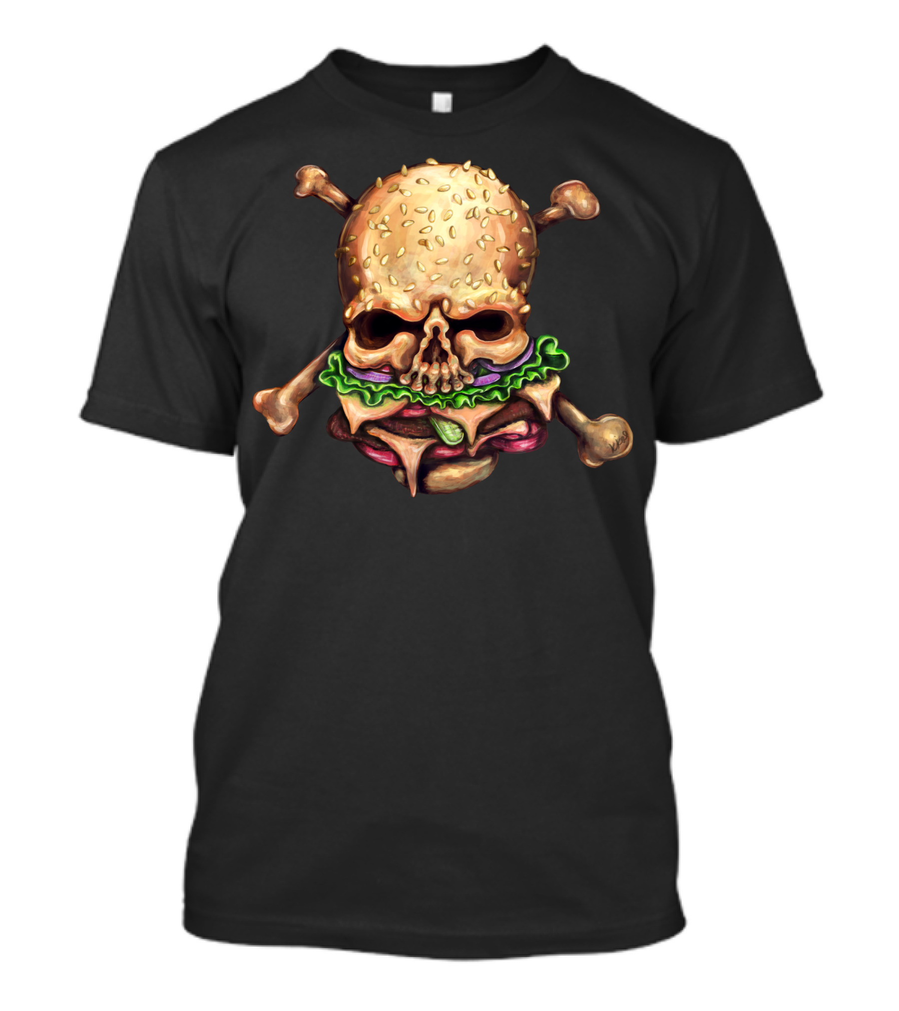 H Is For Hazardous Hamburgers Skull And Crossbones Burger T-Shirt