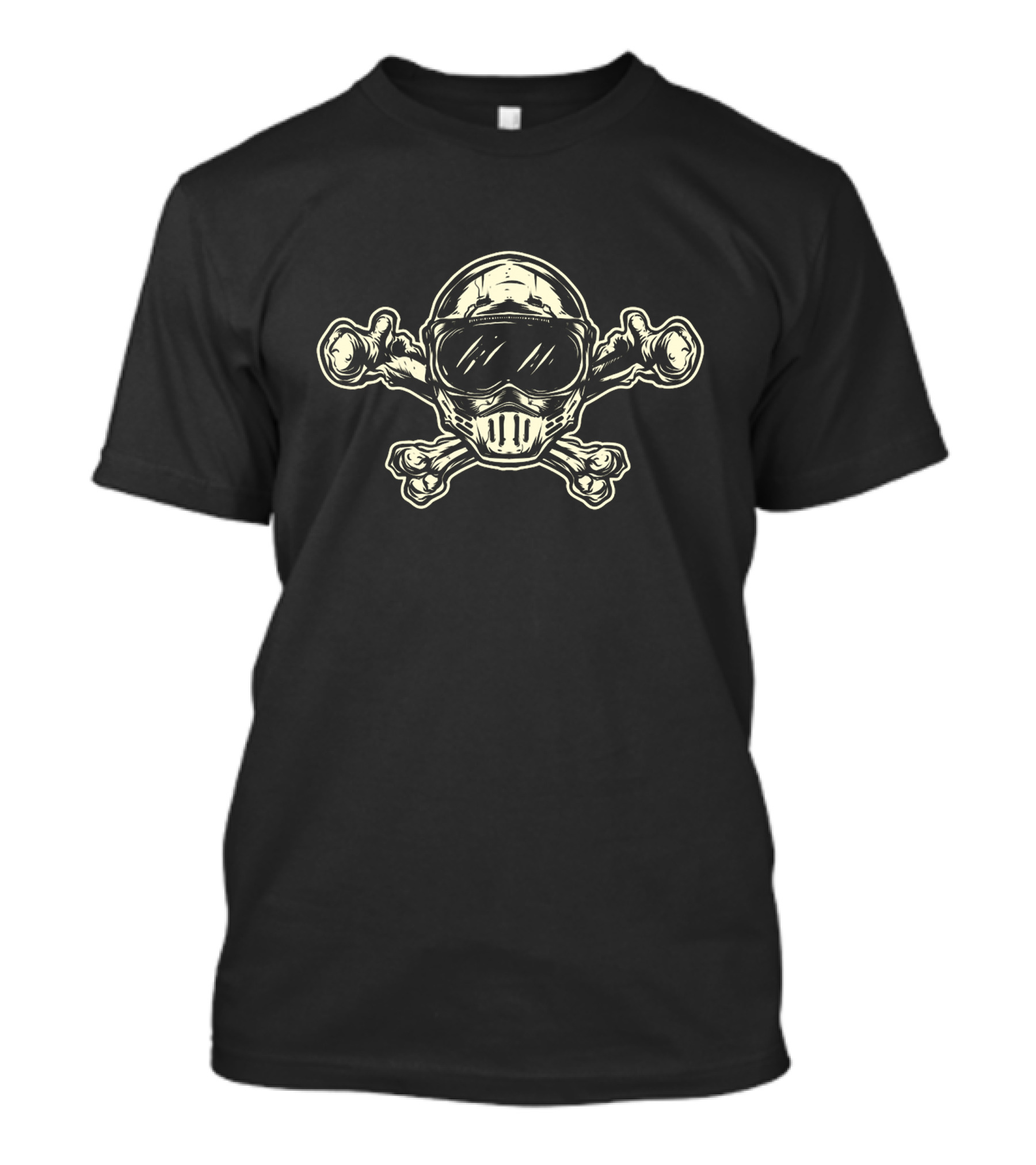 Helmet Skull Crossbones Biker Rider T-Shirt