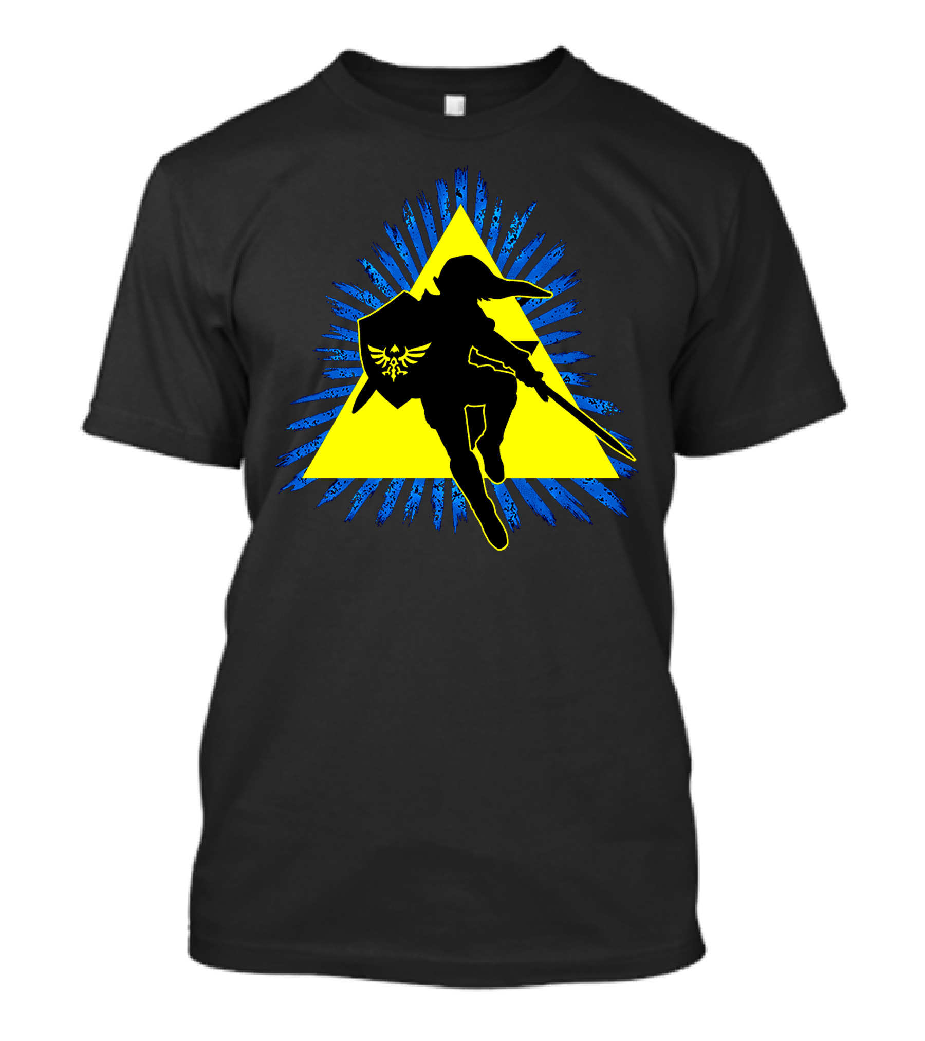 Heroic Link Silhouette With Triforce Background T-Shirt
