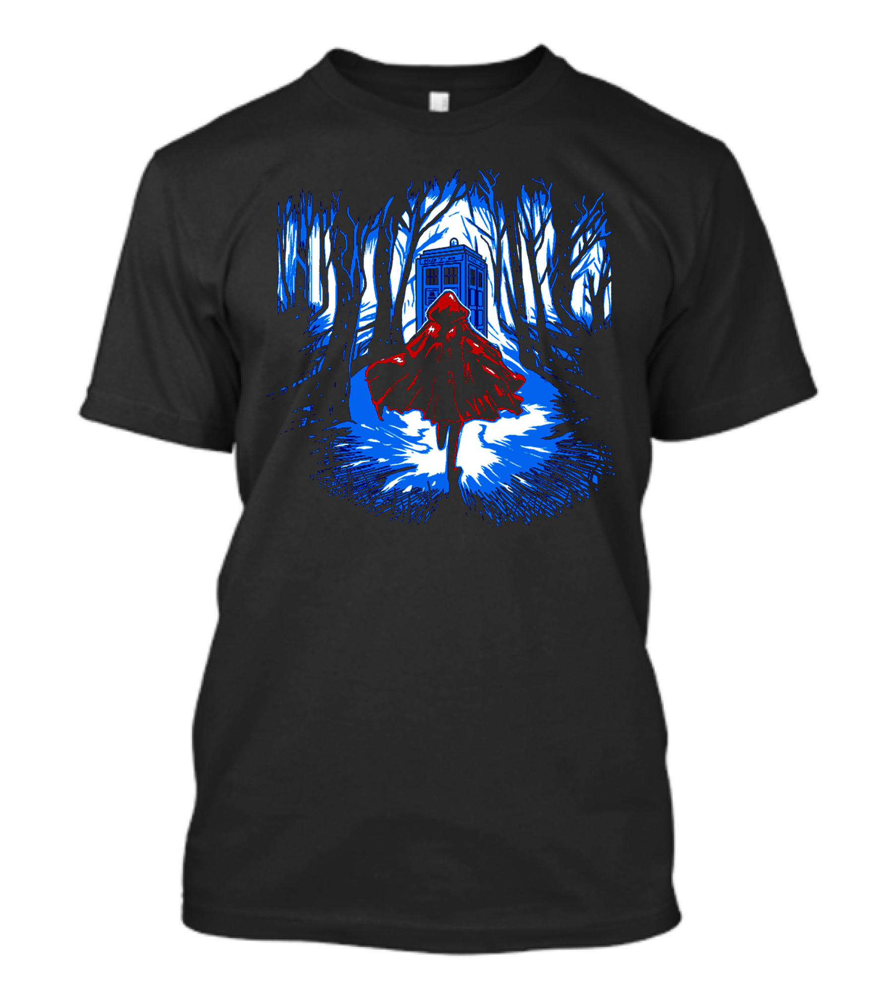 Little Red Riding Hood Doctor Who Tardis Forest Scene T-Shirt