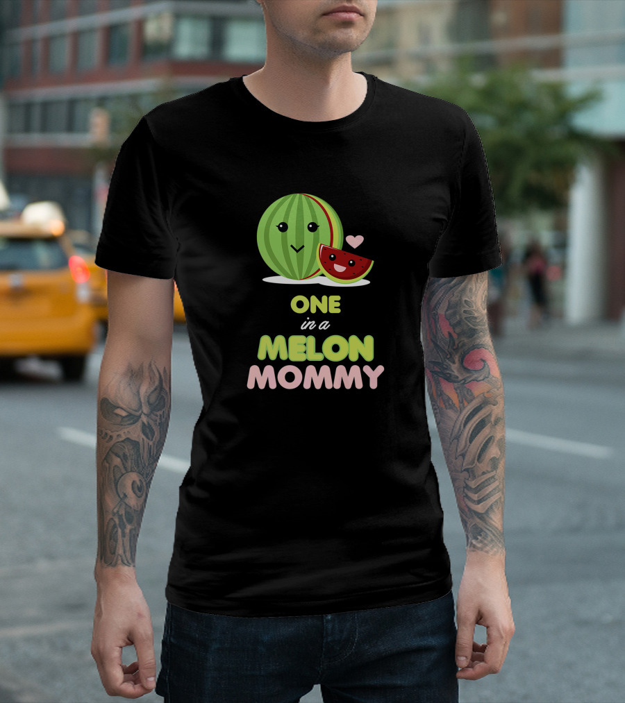 One In A Melon Mommy Cute Watermelon Hearts And Smiles T-Shirt