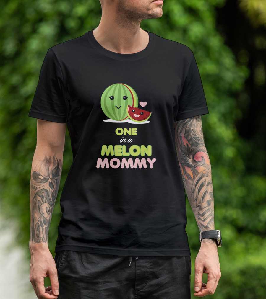 One In A Melon Mommy Cute Watermelon Hearts And Smiles T-Shirt