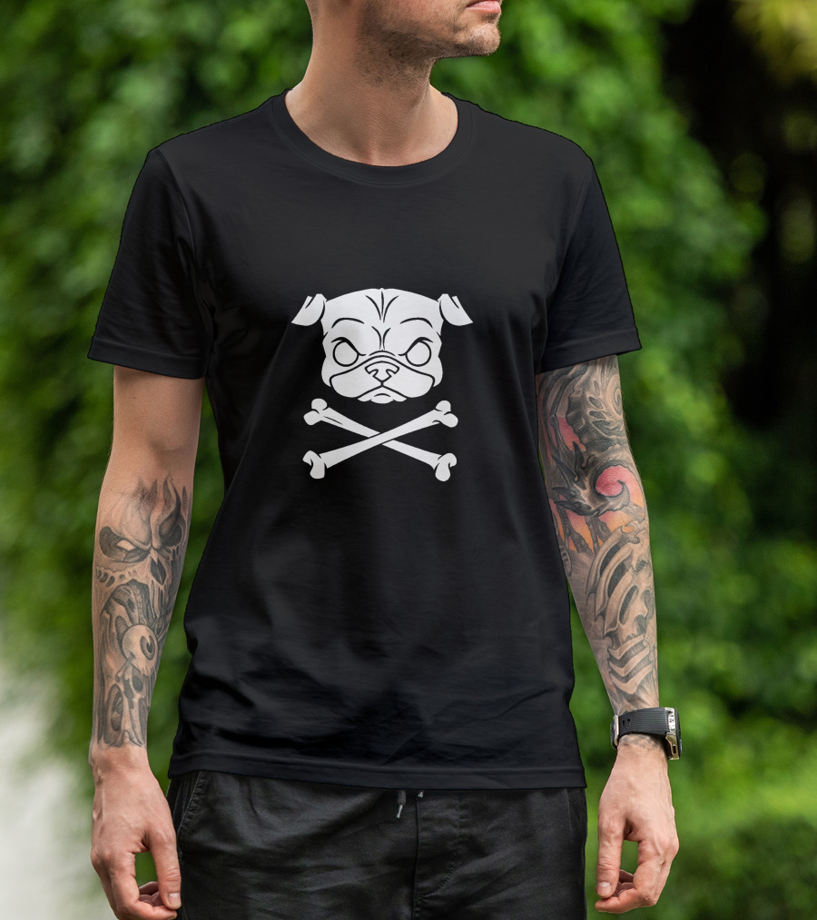 Pug Skull And Crossbones Pirate T-Shirt