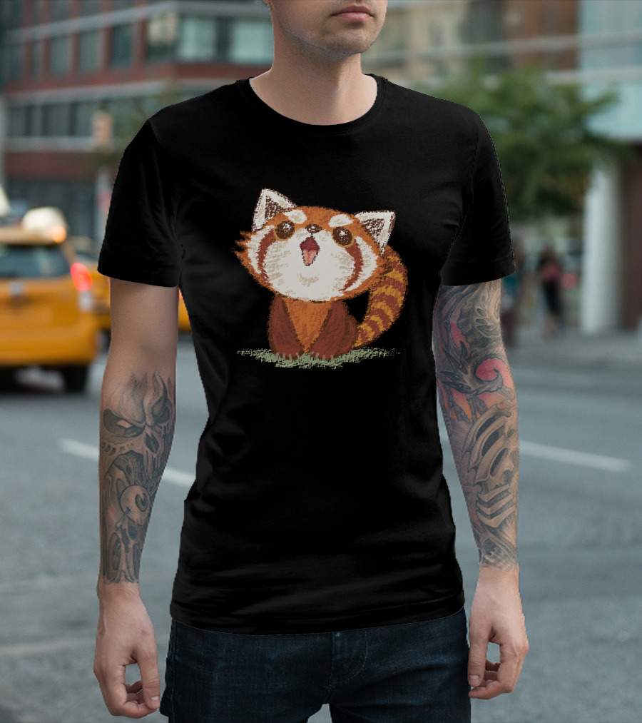 Red Panda Cute Cartoon Drawing T-Shirt