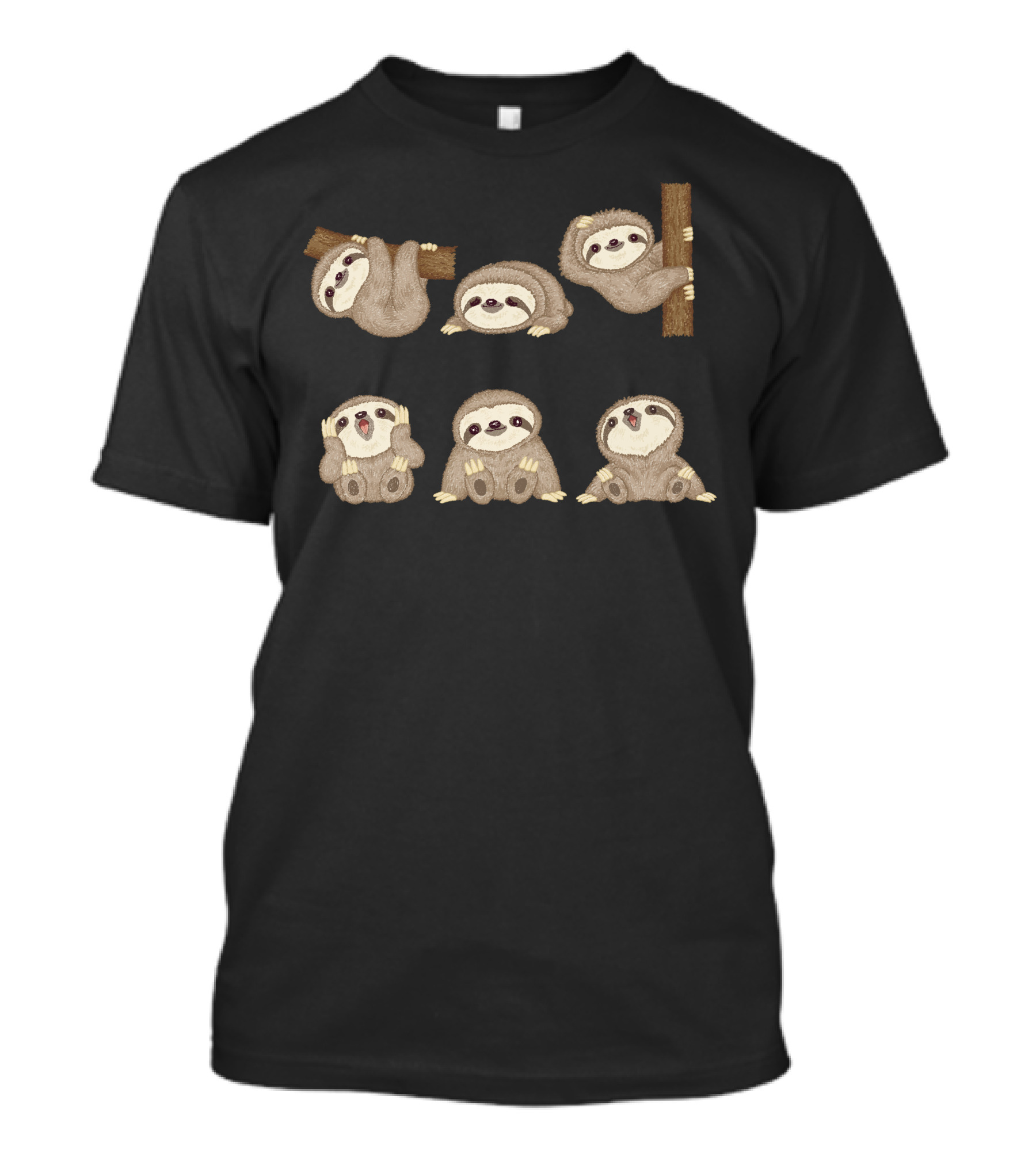 Sloth Hanging And Sitting In Different Poses T-Shirt