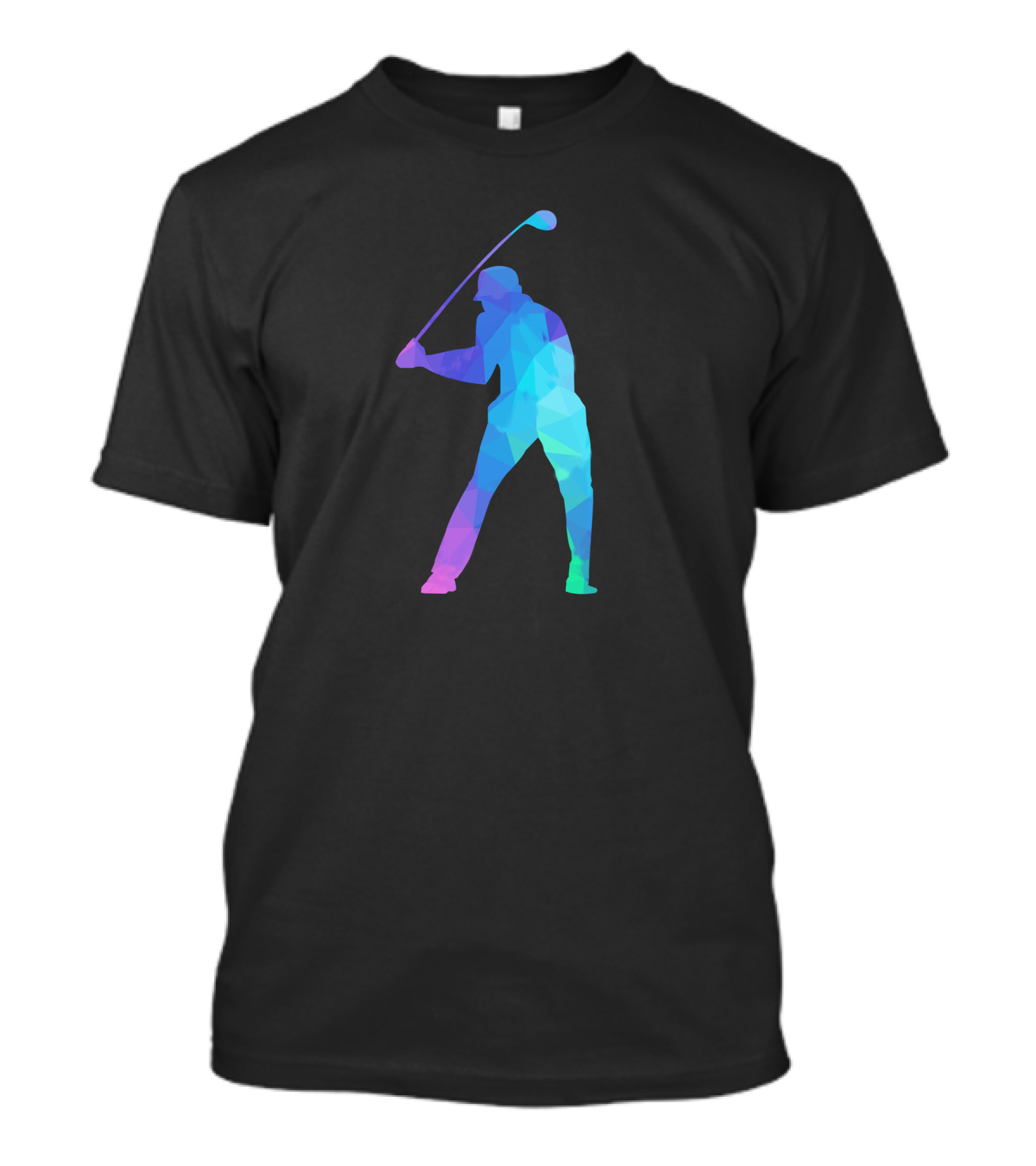 Colorful Abstract Golf Swing Silhouette Sport T-Shirt