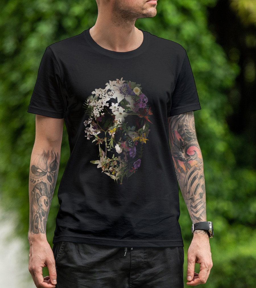 Spring Skull Floral Bloom Fusion T-Shirt