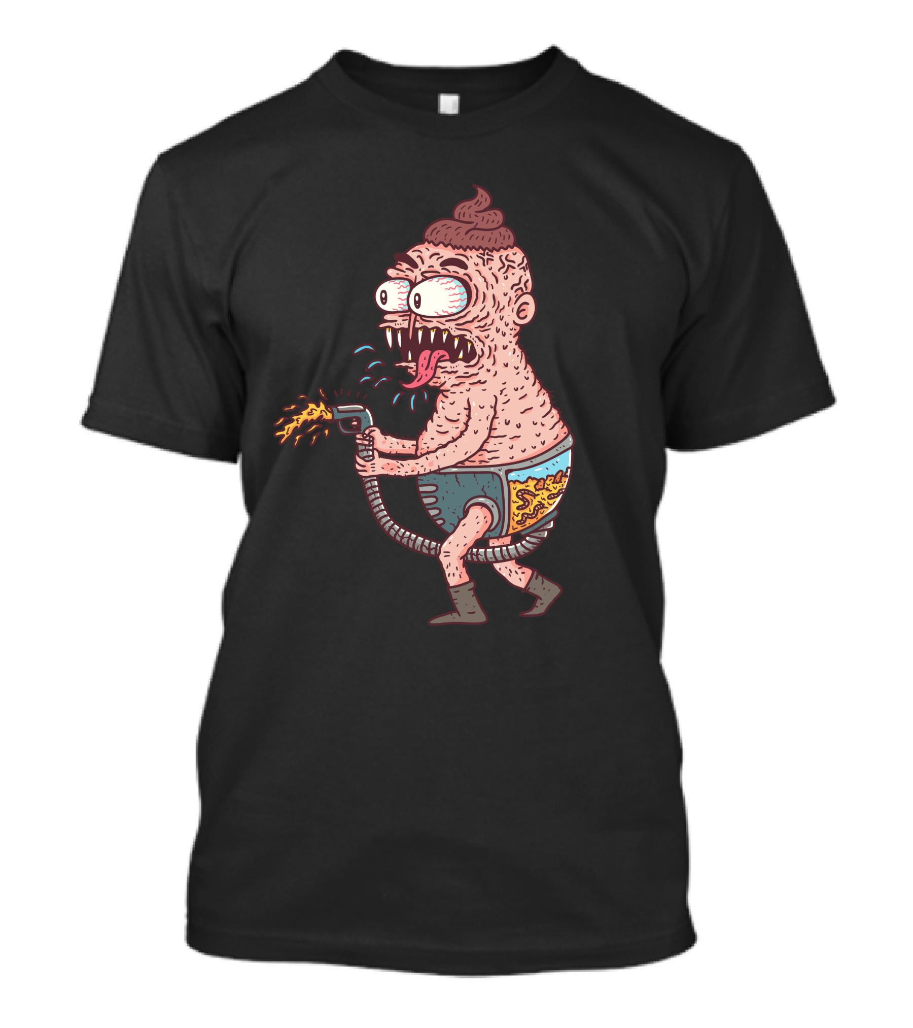 Sthrower Flame Blaster Cartoon Character T-Shirt