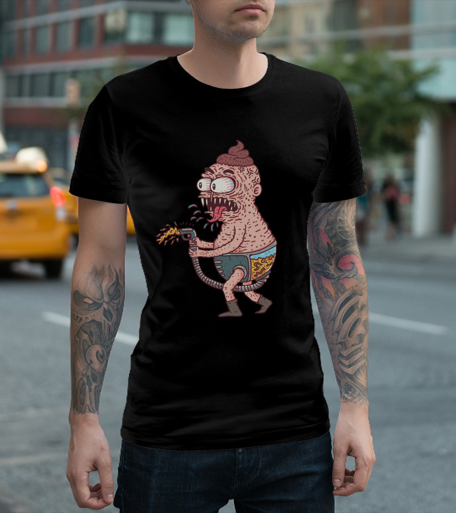 Sthrower Flame Blaster Cartoon Character T-Shirt